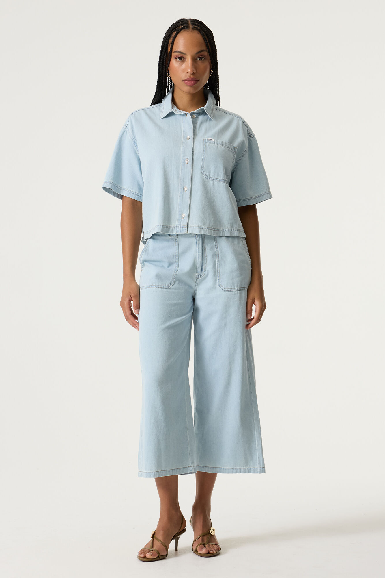 Pantalon en jeans à jambe large Gracia 