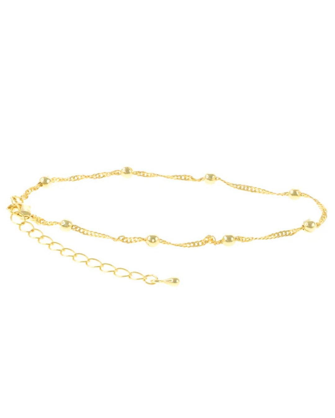 Bracelet pour cheville chaîne fine ornée de petites boules Jakie J YUW2403K