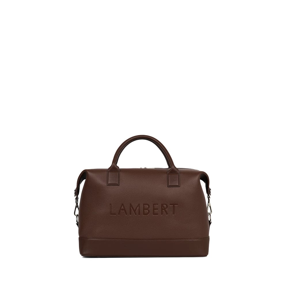 Petit sac de voyage en cuir vegan Chocolate Le Mae Lambert