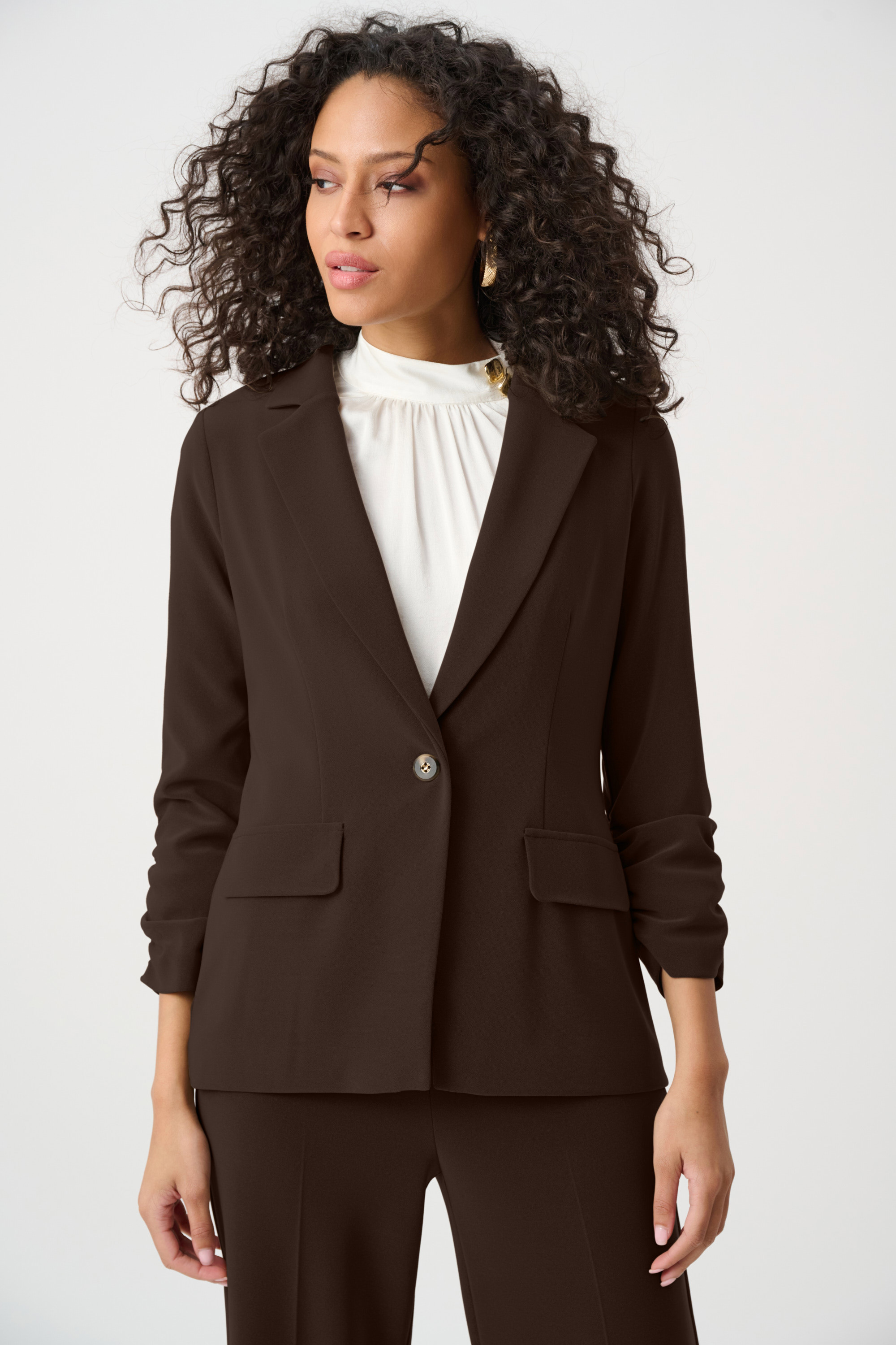 Veston droit en tricot soyeux mélangé Joseph Ribkoff 