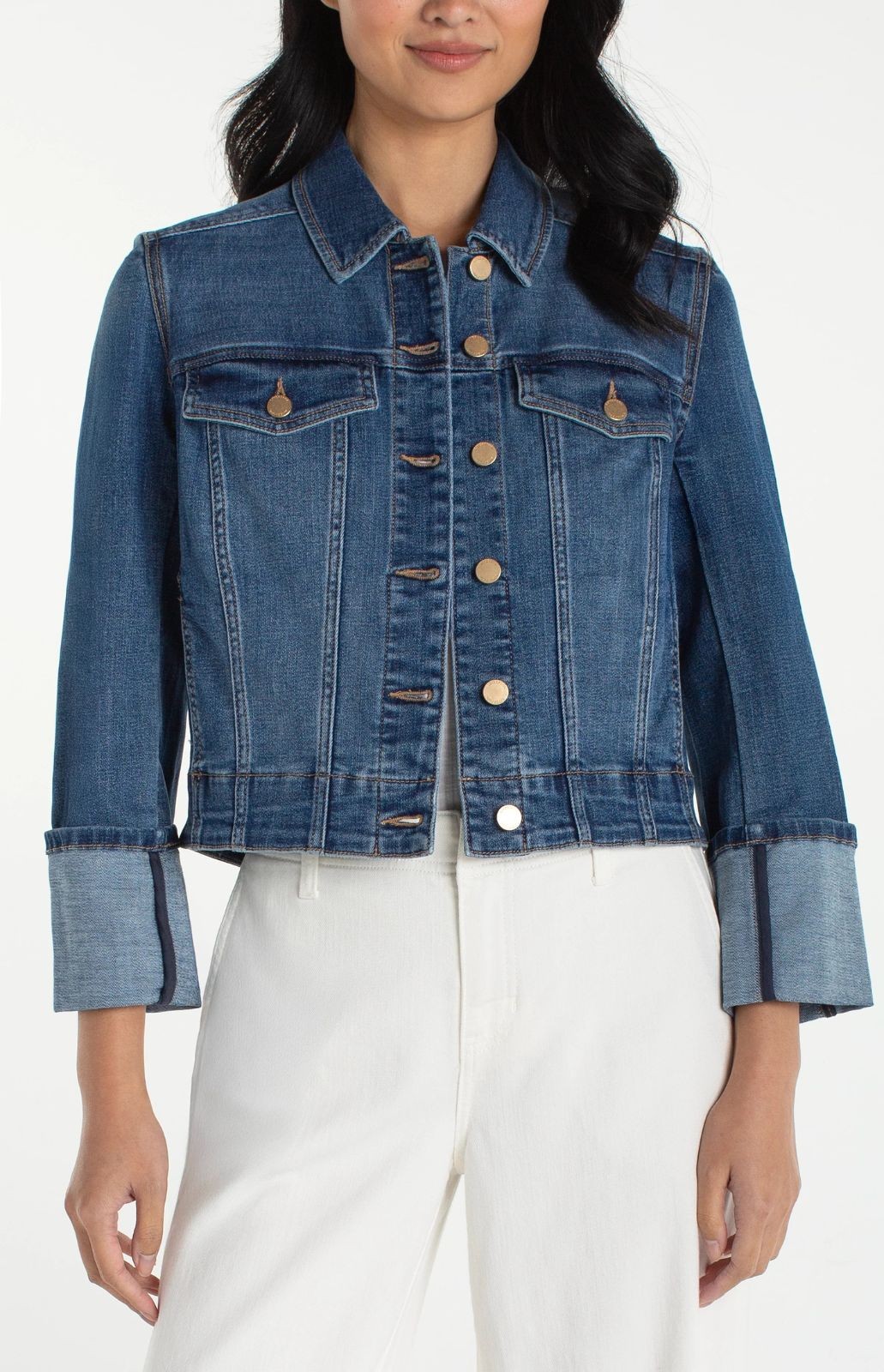 Veste en denim manches à revers Liverpool 