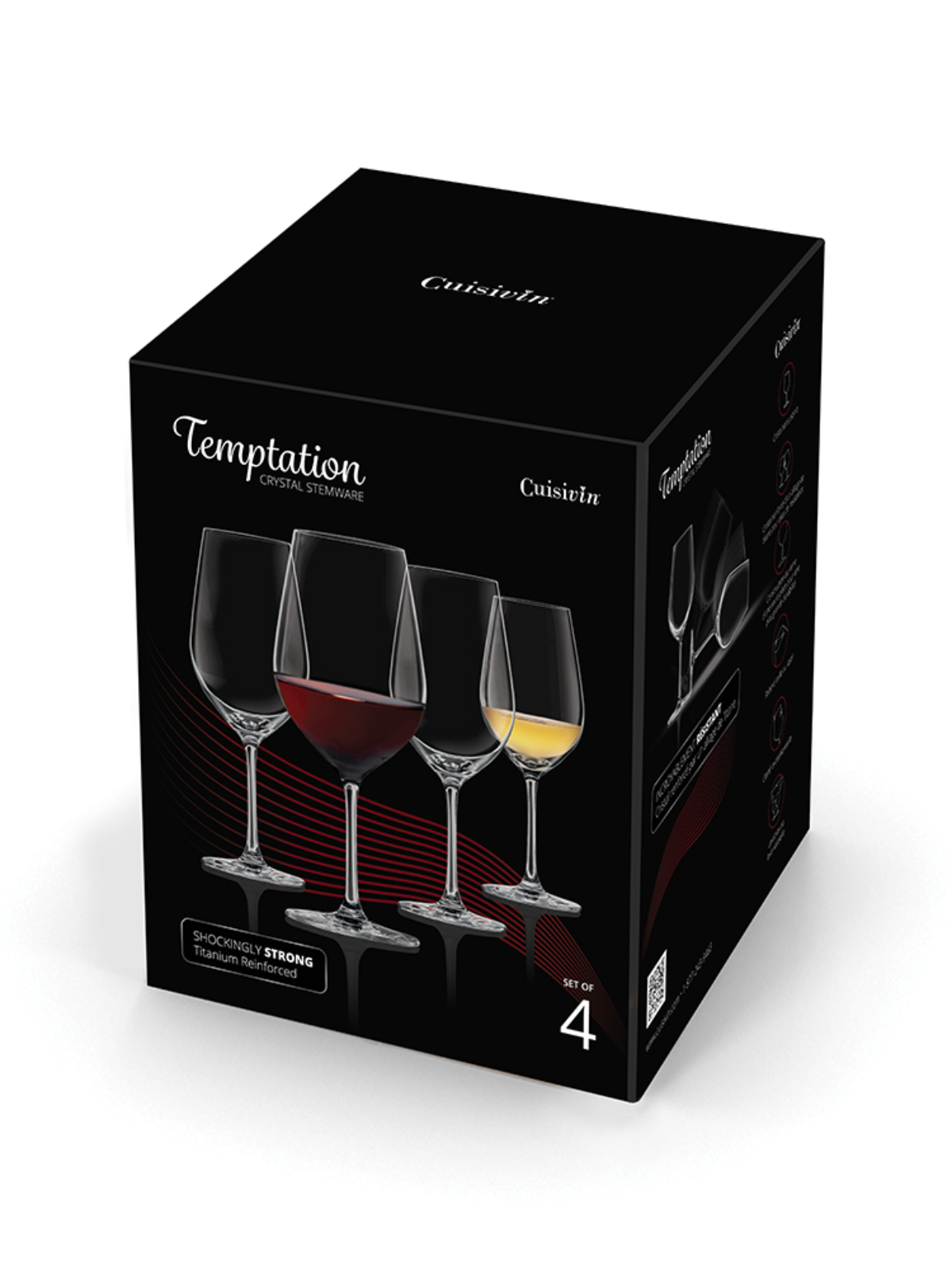 Ensemble de 4 verres à vin Chardonnay Temptation Cuisivin