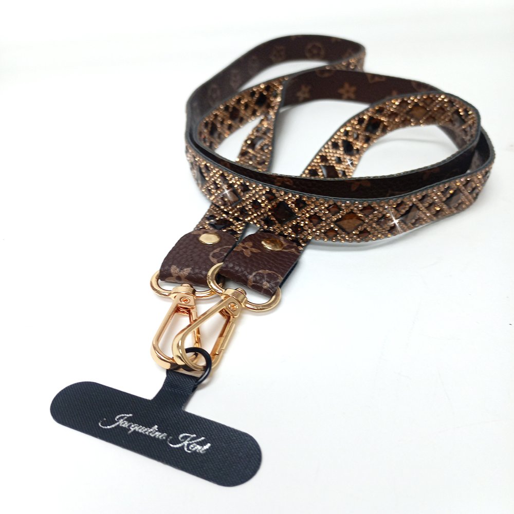 Crossbody Lanyard Long Jacqueline Kent Chocolate Diamond