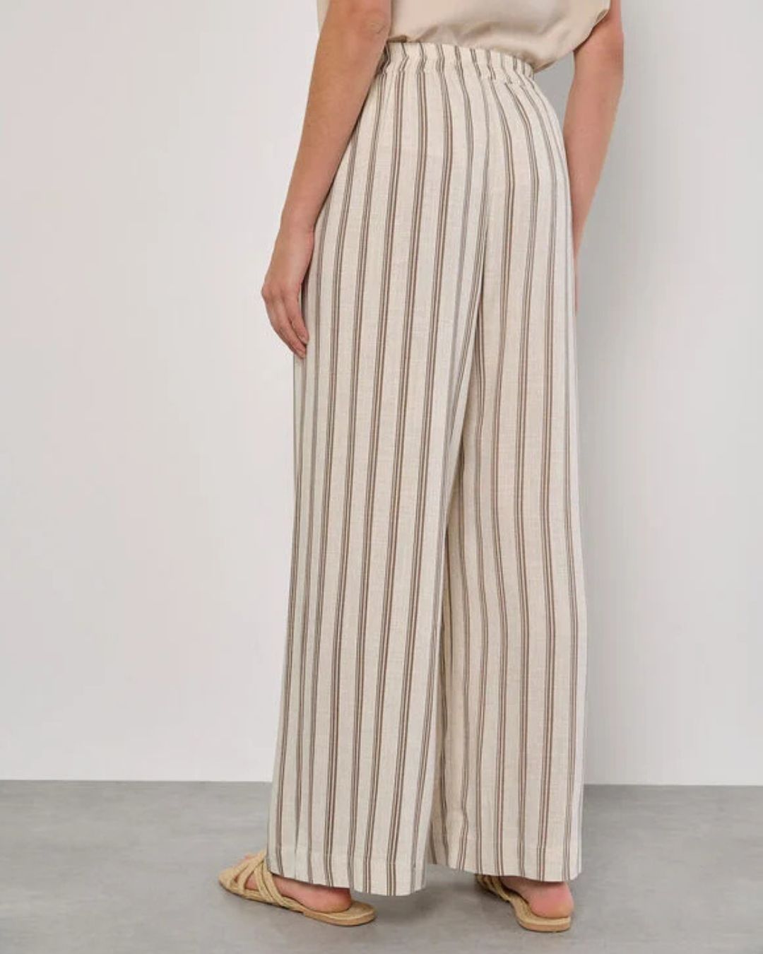 Pantalon large à rayures Apricot 962835