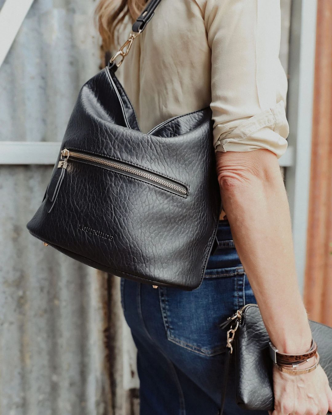 Sac d’épaule Juno Noir Louenhide