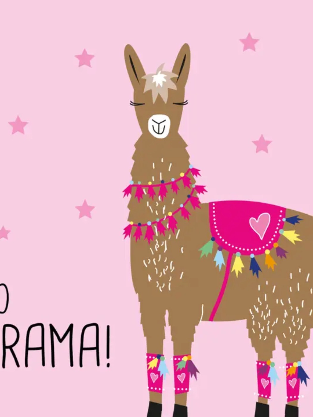 Serviette de déjeuner - Lama dramatique rose