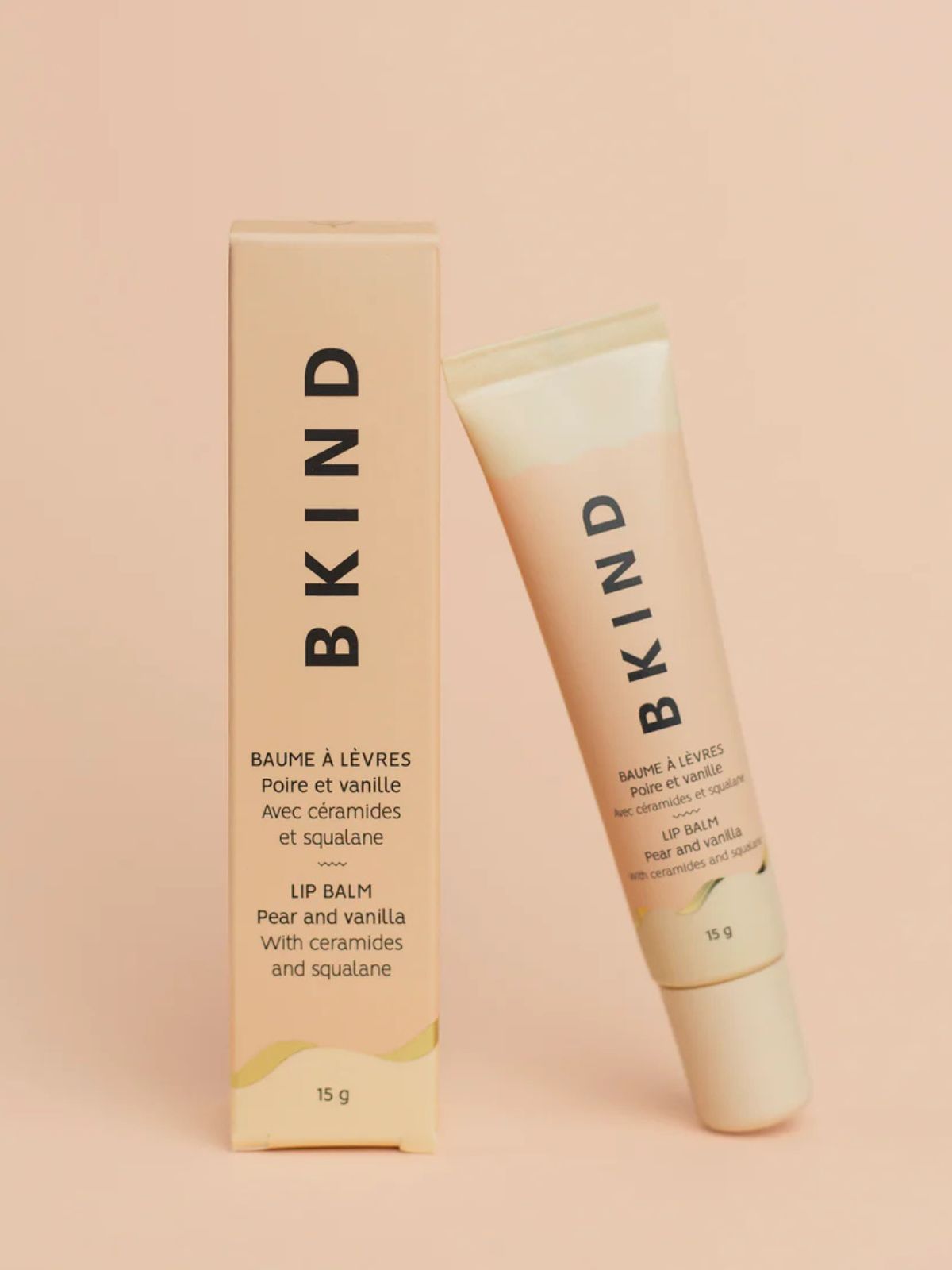 Baume à lèvres nourrissant avec céramides - Poire et vanille BKIND