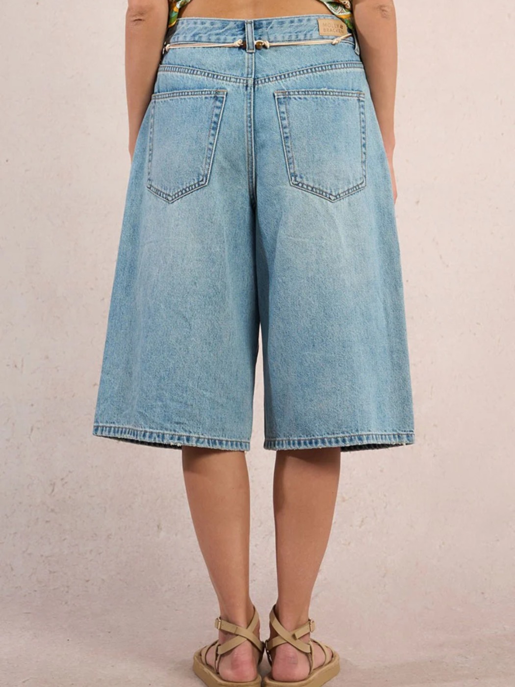 Short bermuda en denim à coupe large Molly Bracken