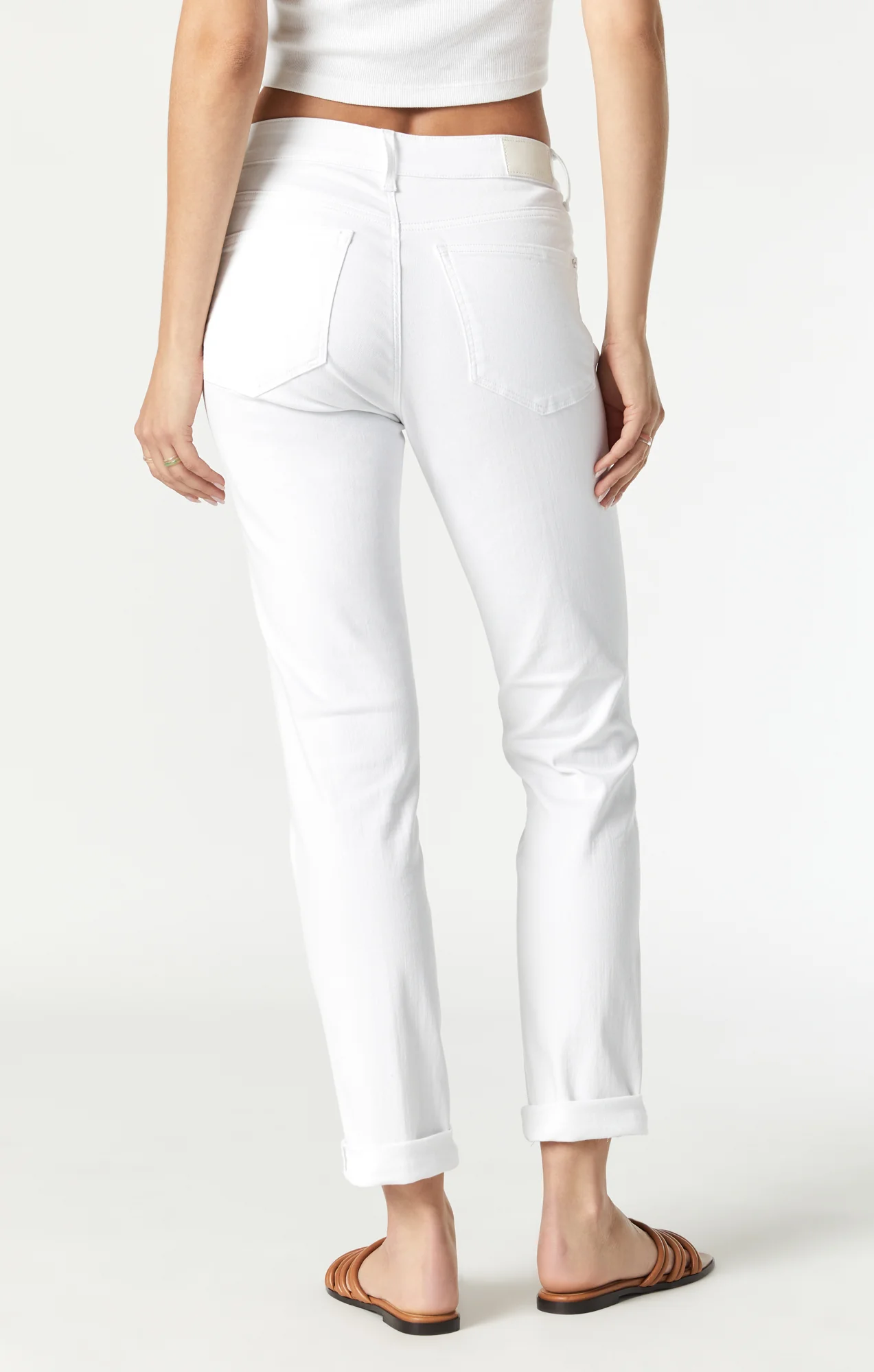 Jean Kathleen Slim Boyfriend Mavi White Feather Blue 