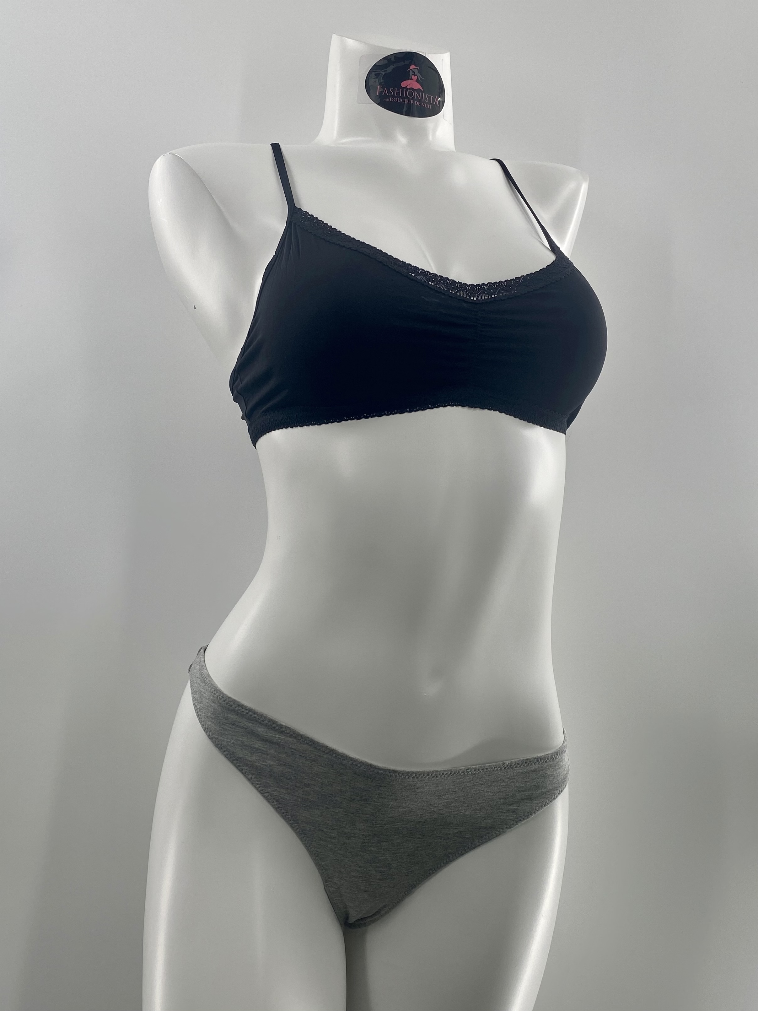 Tanga en coton à taille basse Blush 0249822 