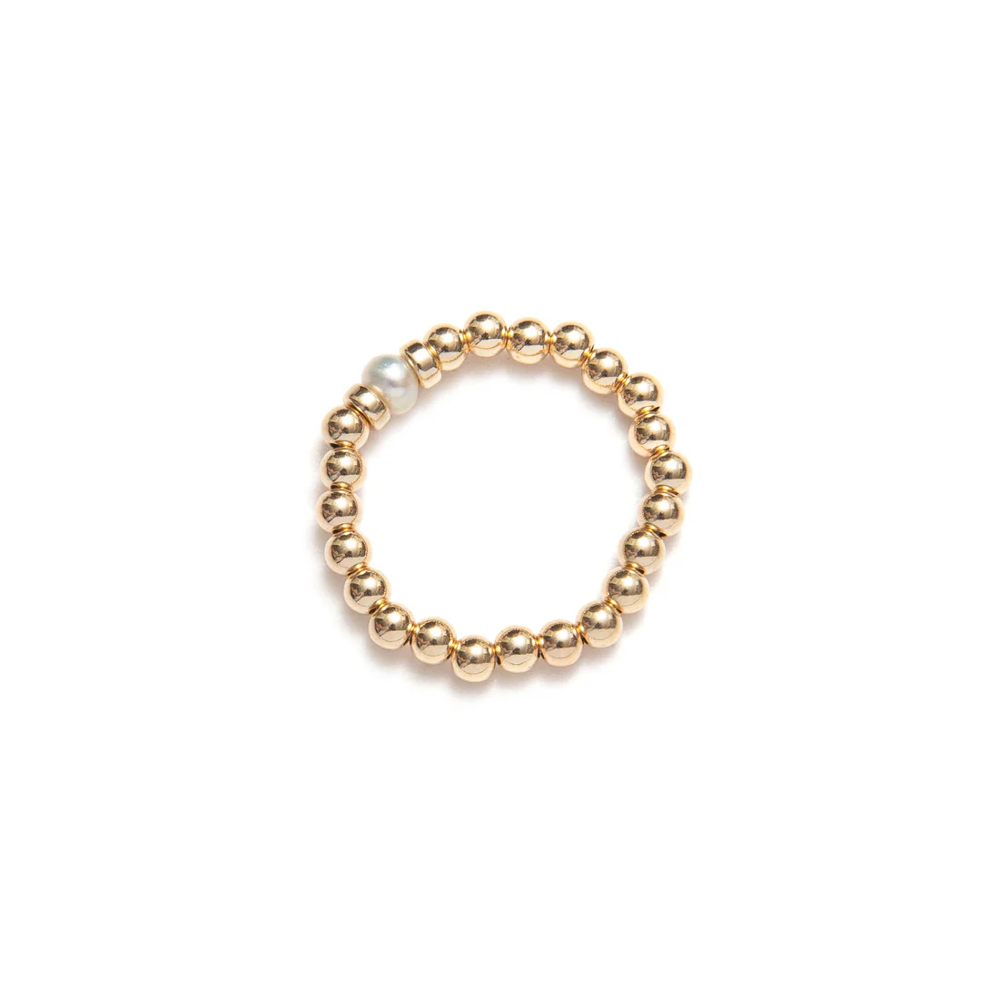Bague élastique Goldfilled perle d