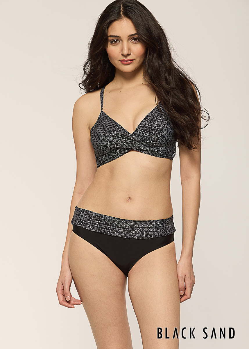 Haut de maillot croisé Black Sand 