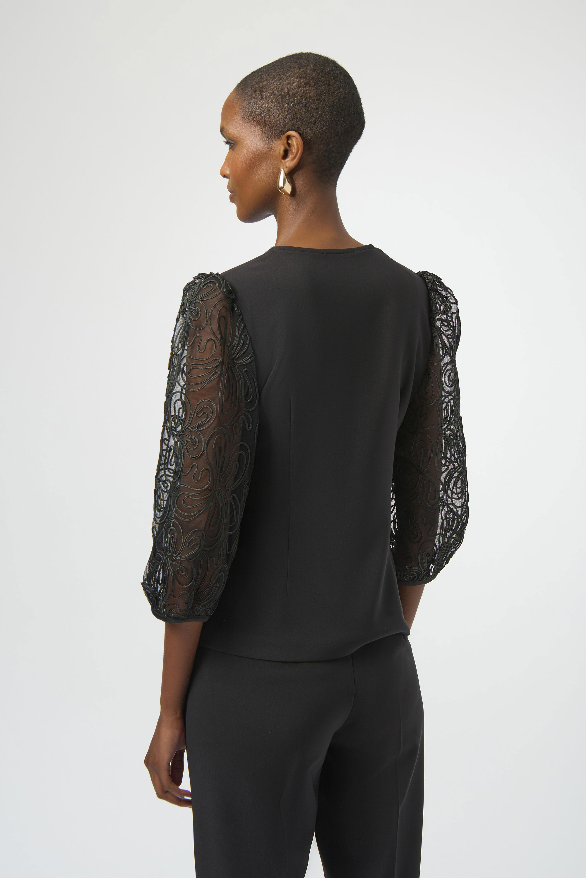 Veste ajustée en luxueux sergé, manches originales Joseph Ribkoff 254189
