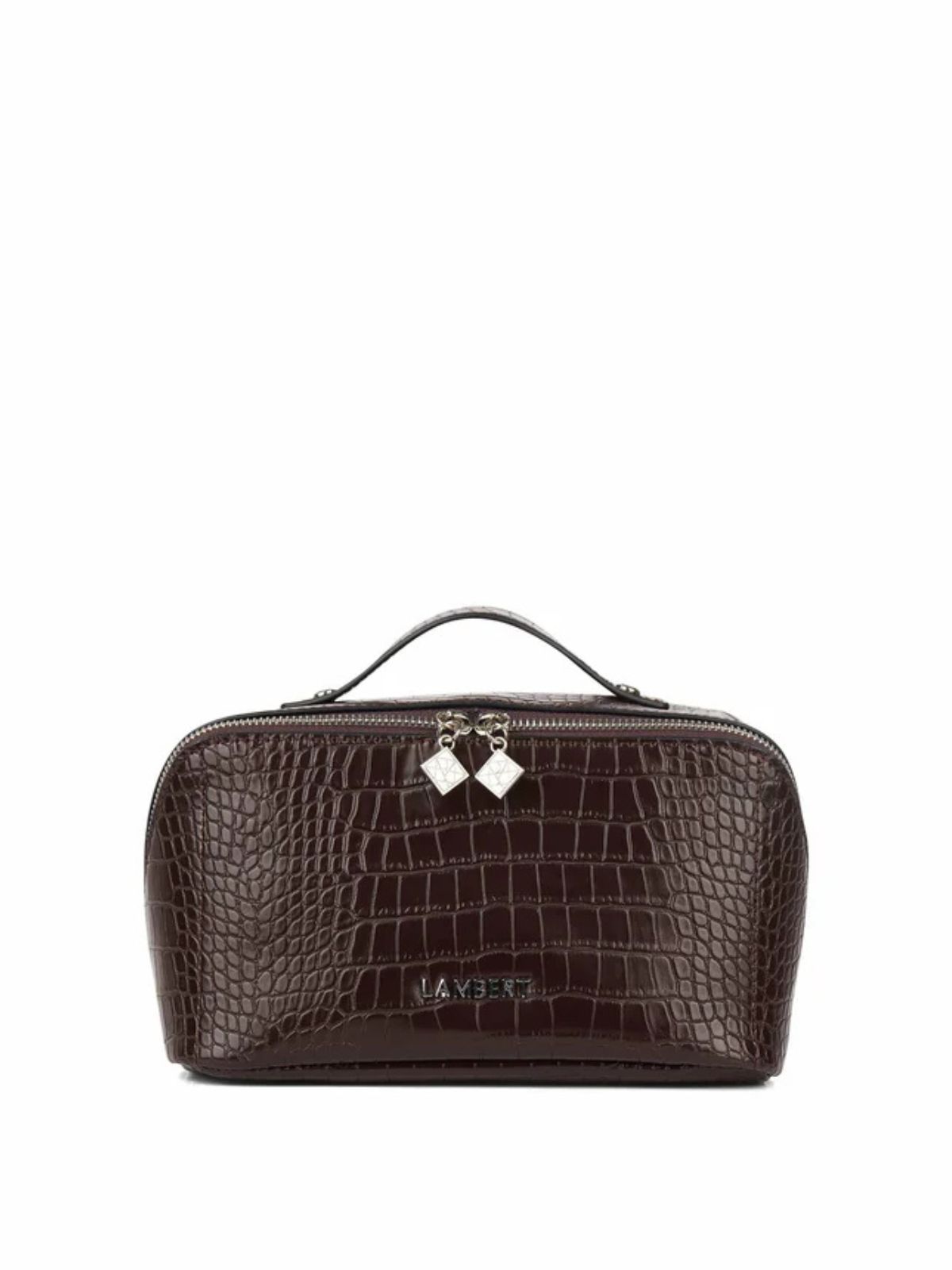 La Jolie - Trousse à maquillage en cuir vegan bark croco Lambert