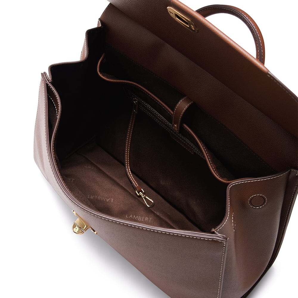 Le Vivienne – Sac à dos 3-en-1 en cuir vegan hazelnut Lambert