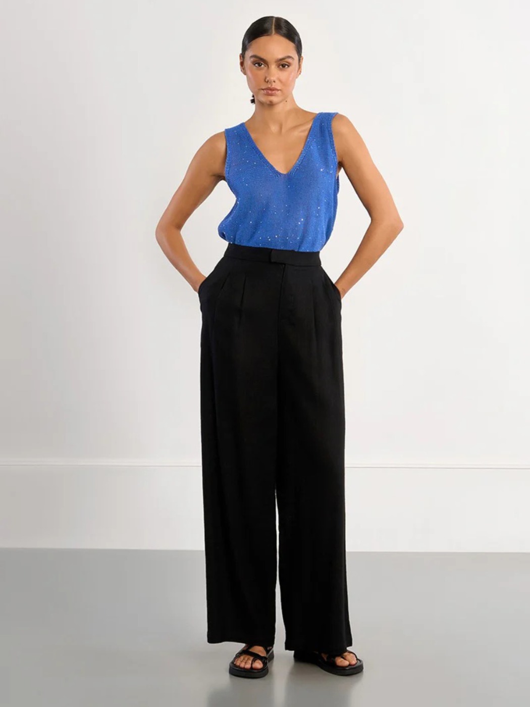 Pantalon en lin à coupe large LILI SIDONIO