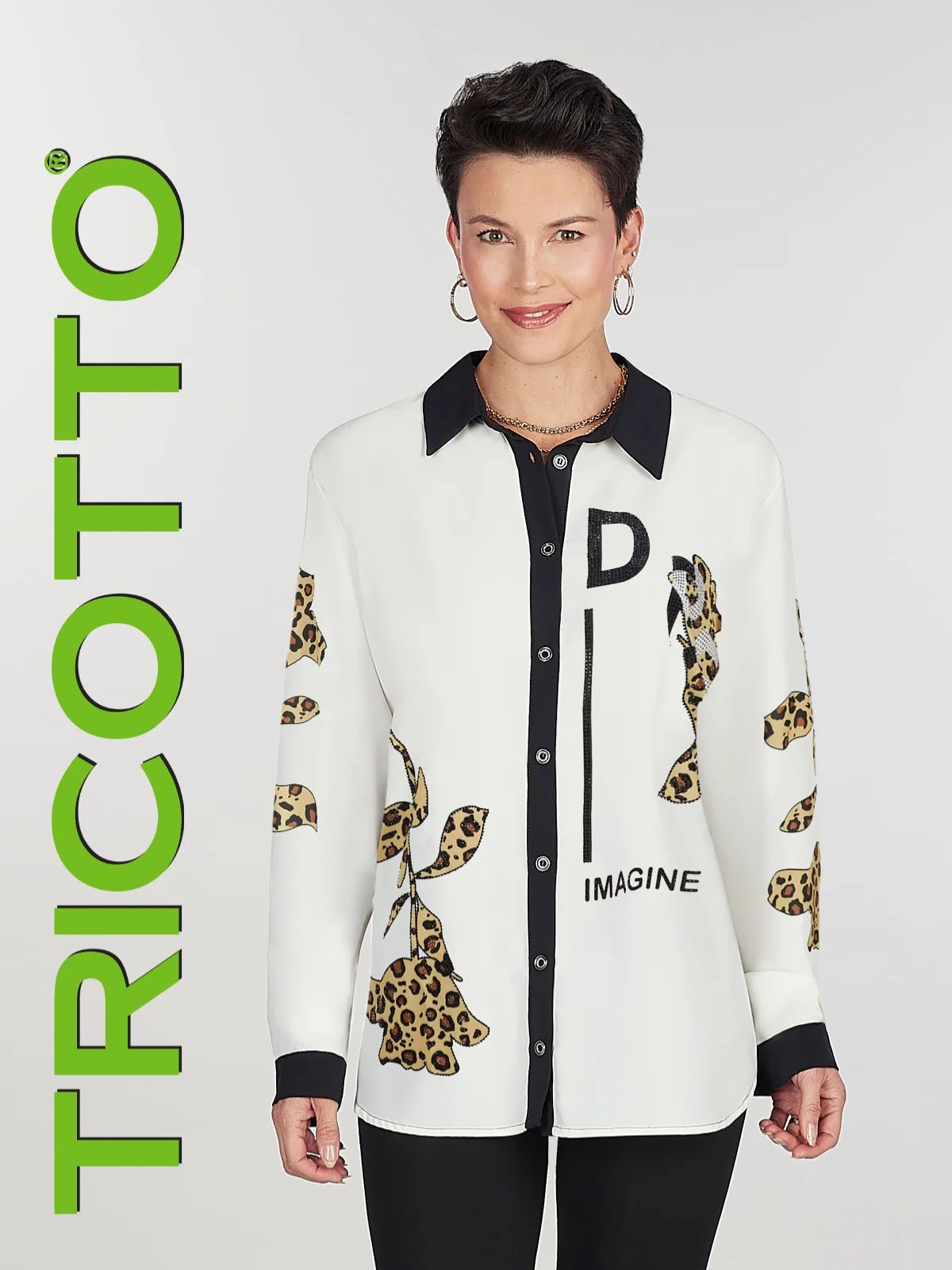 Blouse avec fleur leopard Tricotto