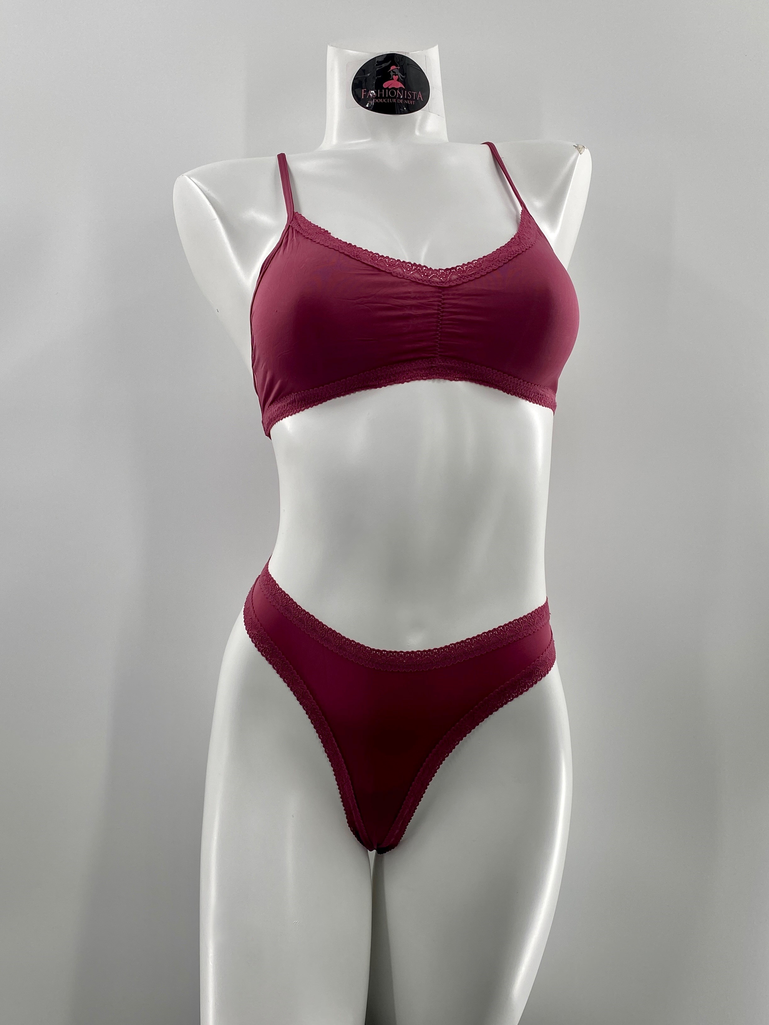 Tanga à Bordure de Dentelle Blush 0229622 