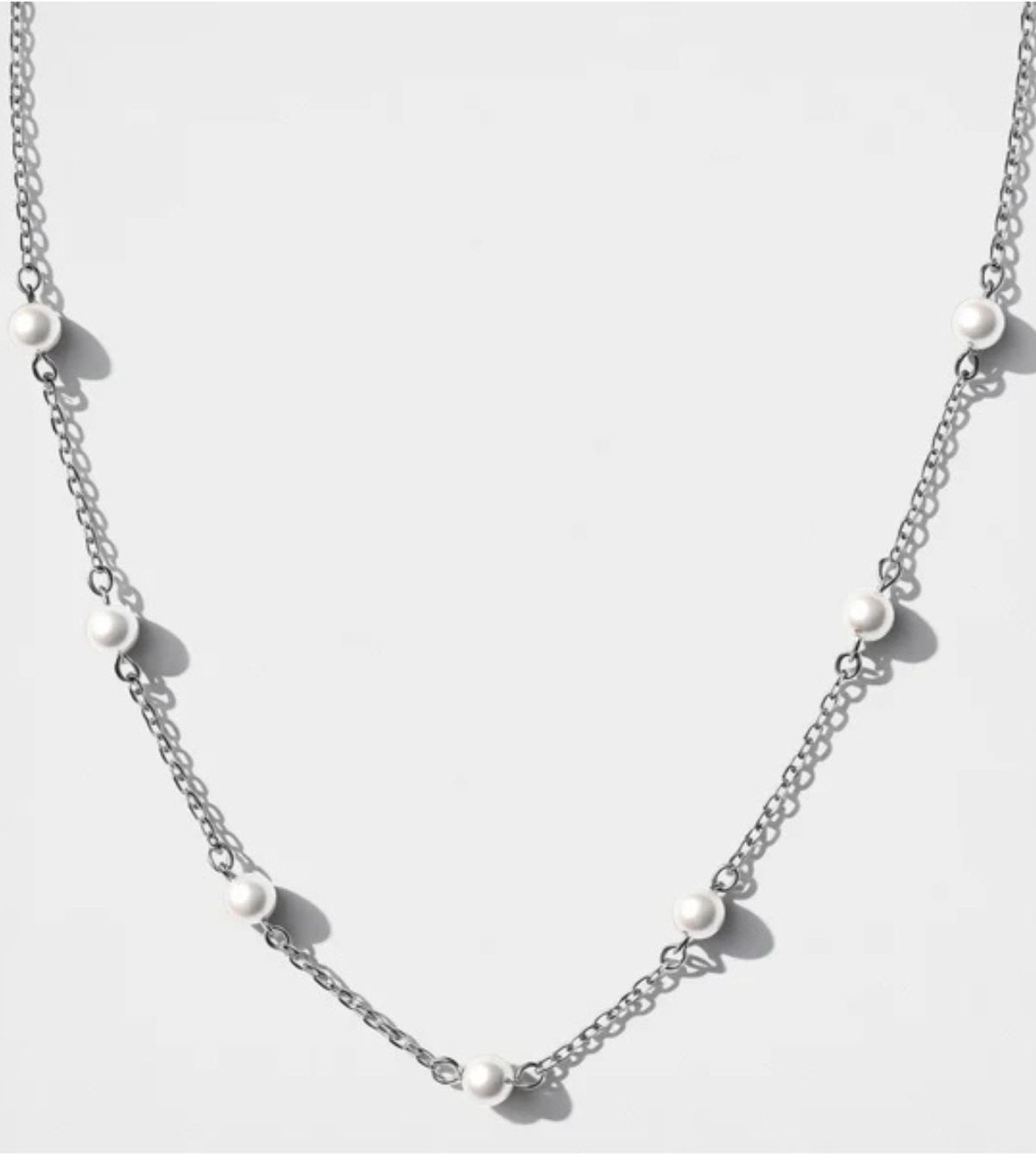 Collier argenté perles multiples en acier inoxydable Bizou