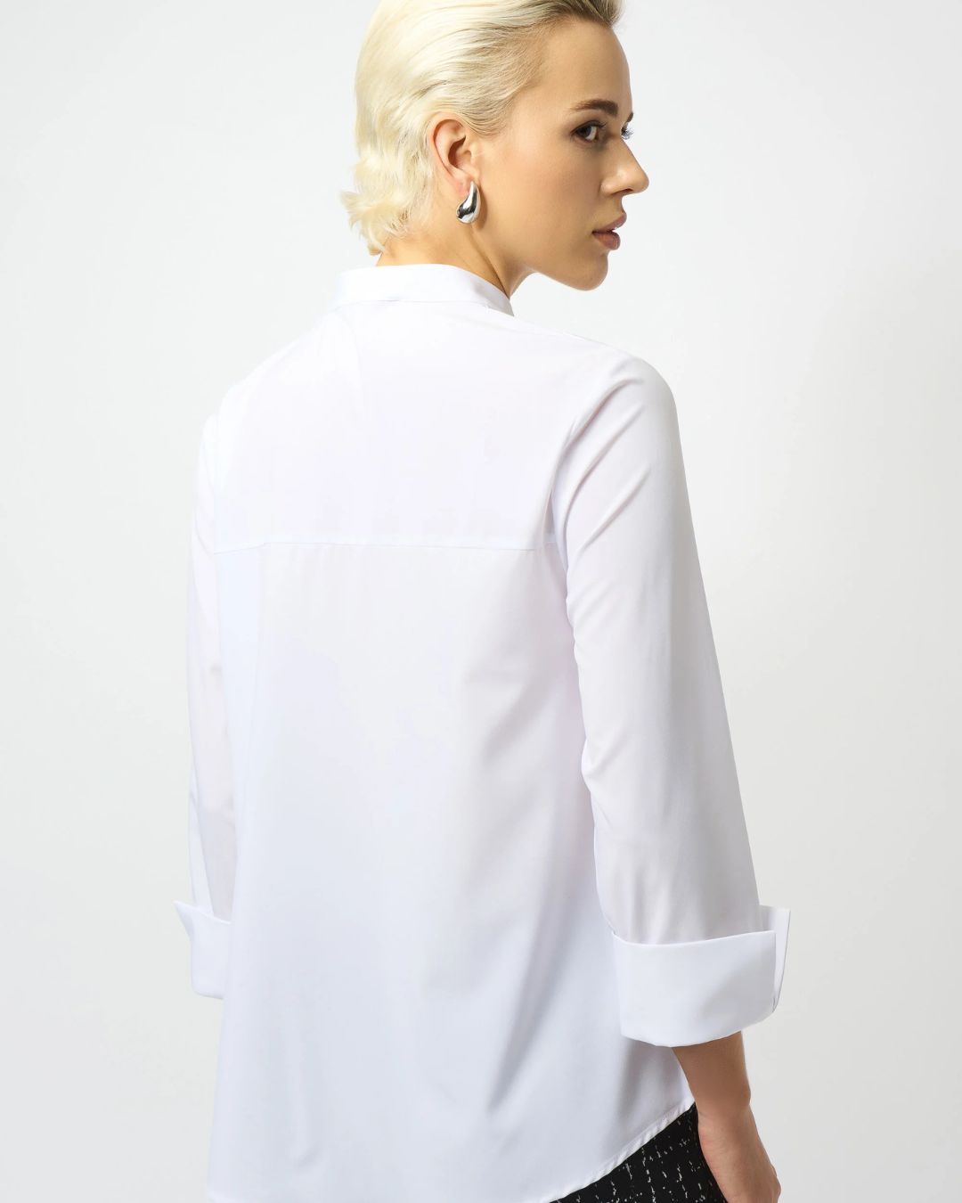 Blouse à volants en popeline extensible Joseph Ribkoff 253944