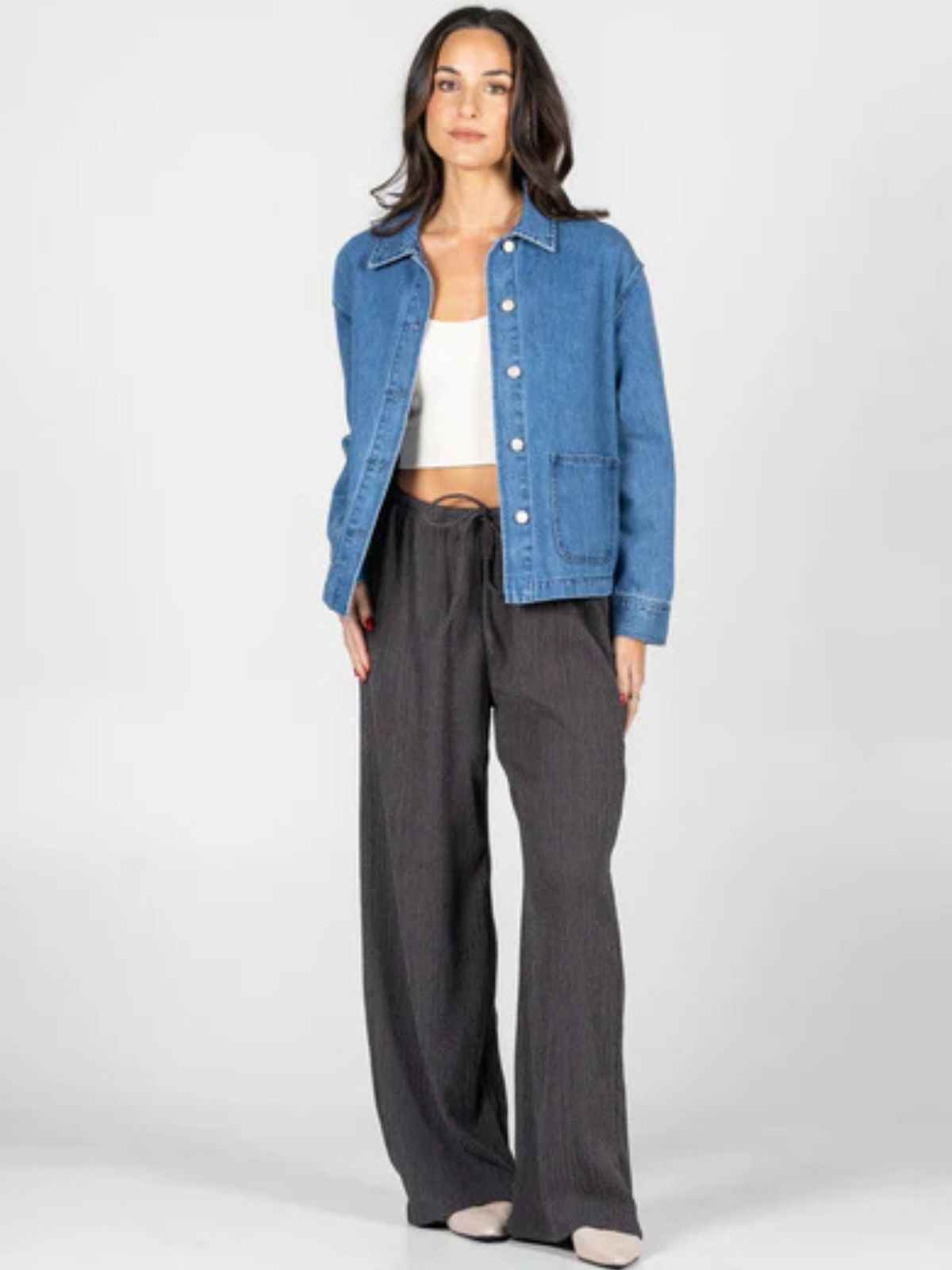 Pantalon large froissé C