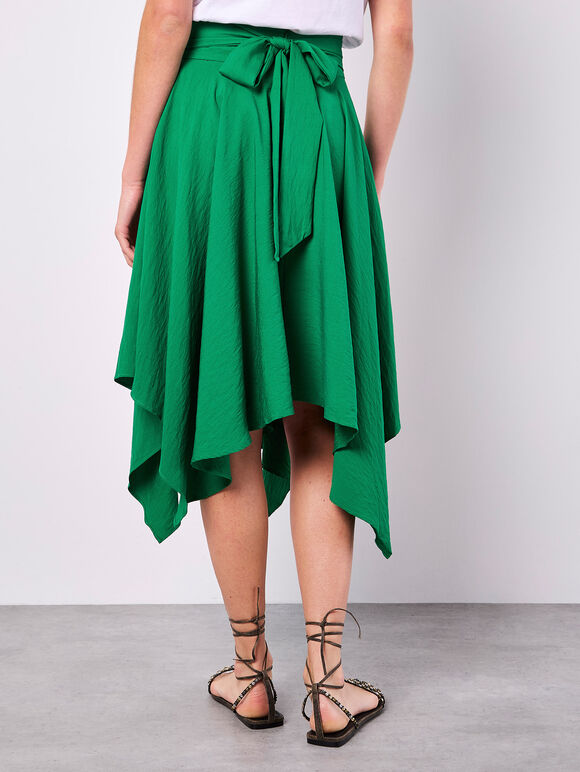 Jupe midi ceinturée à ourlet asymétrique Apricot 938502