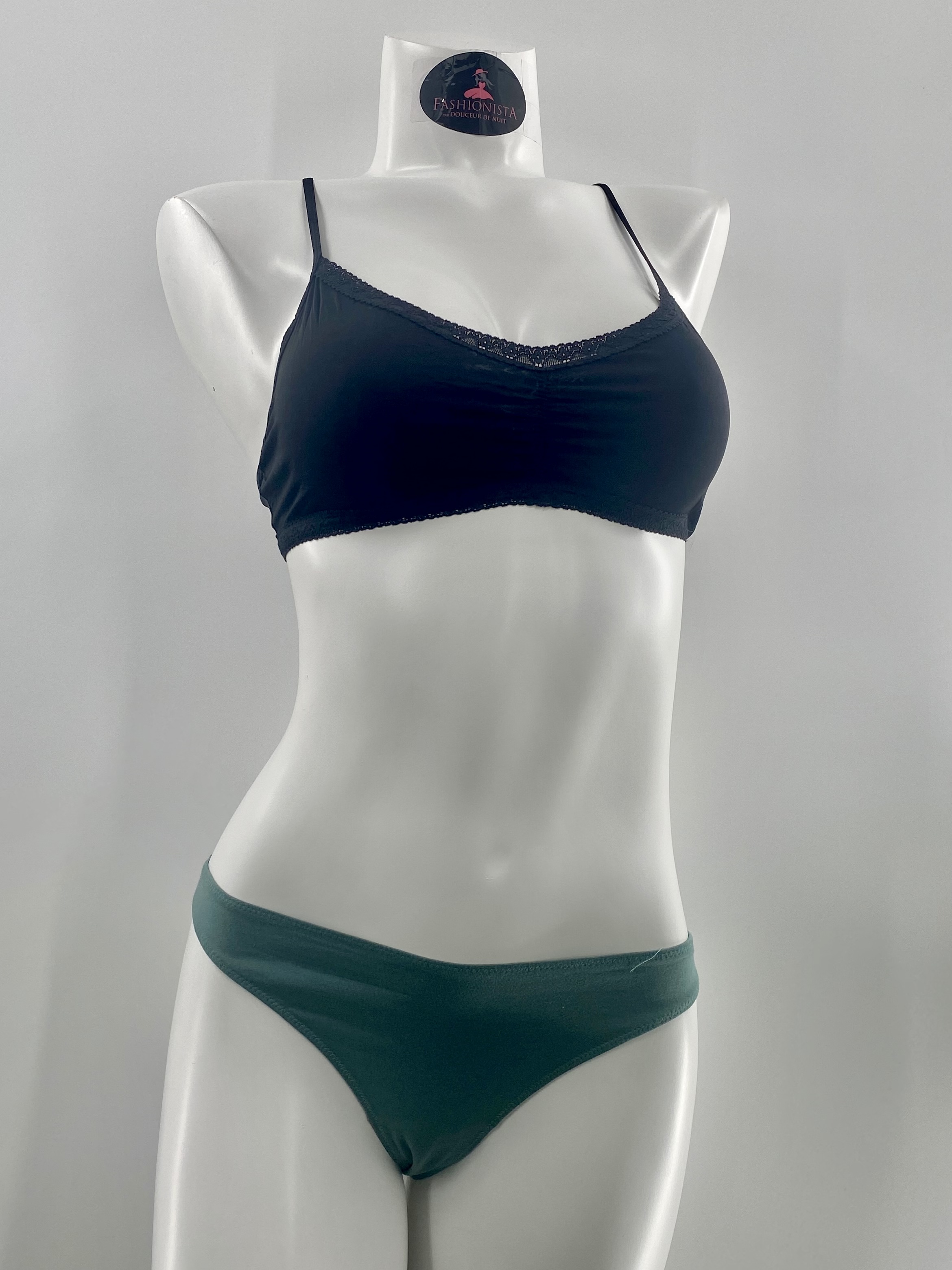 Tanga en coton à taille basse Blush 0249822 