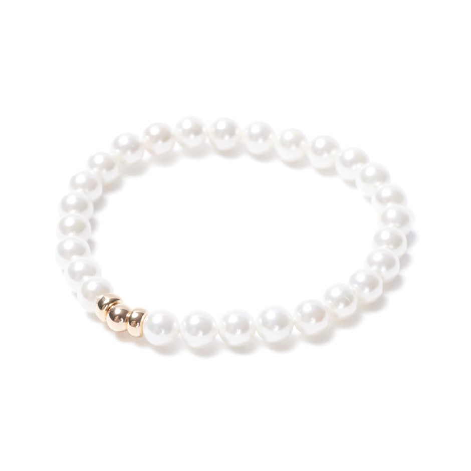 Bracelet Be Classic 6 pouces gold beblue perles de nacre