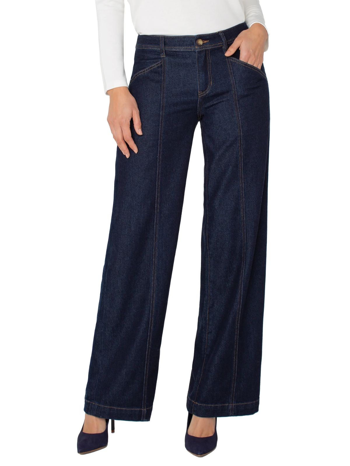 Pantalon à jambes larges avec coutures Liverpool 