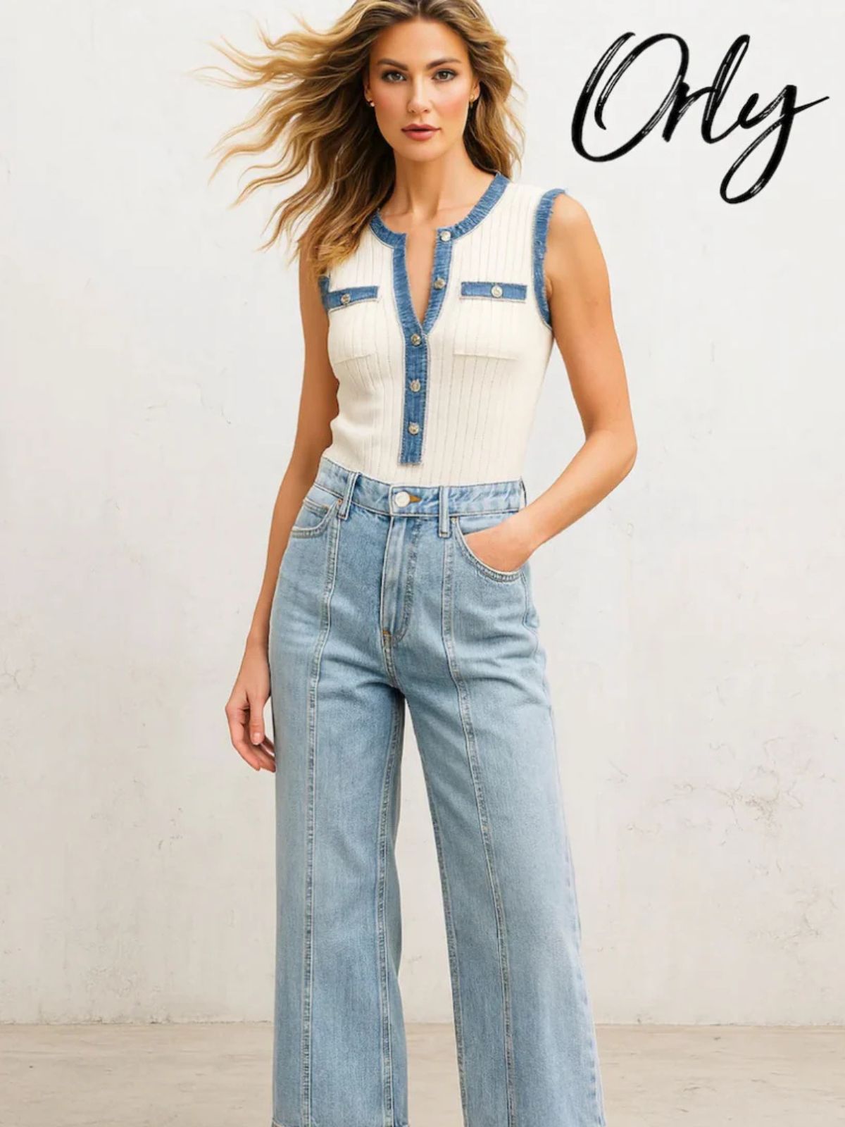 Camisole avec détail de jeans Orly 