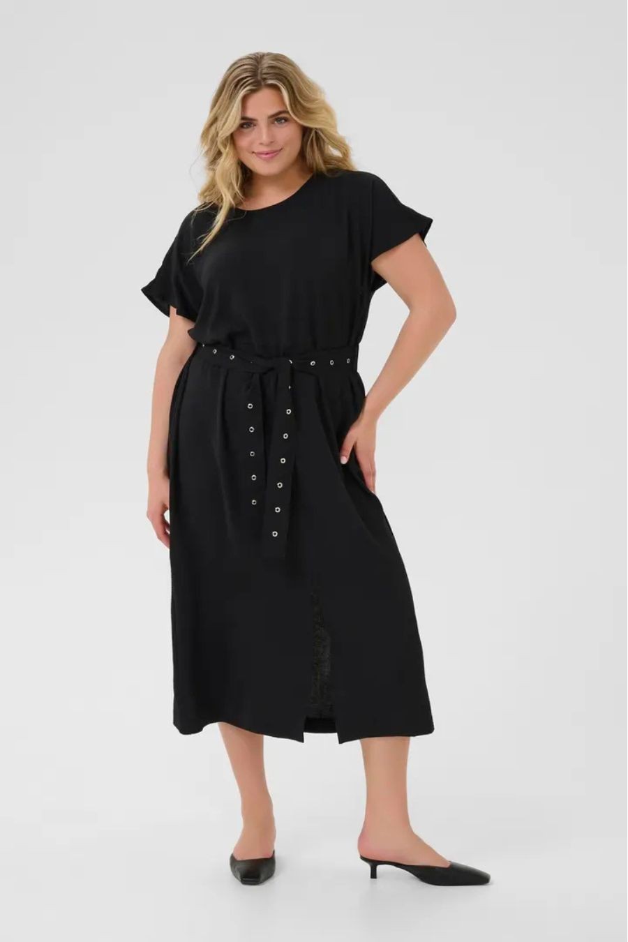 Robe Midi a Manche Court Kaffe Curve 10583434