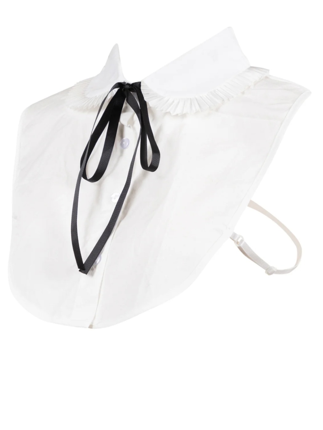 Col Amovible Plissé avec Ruban