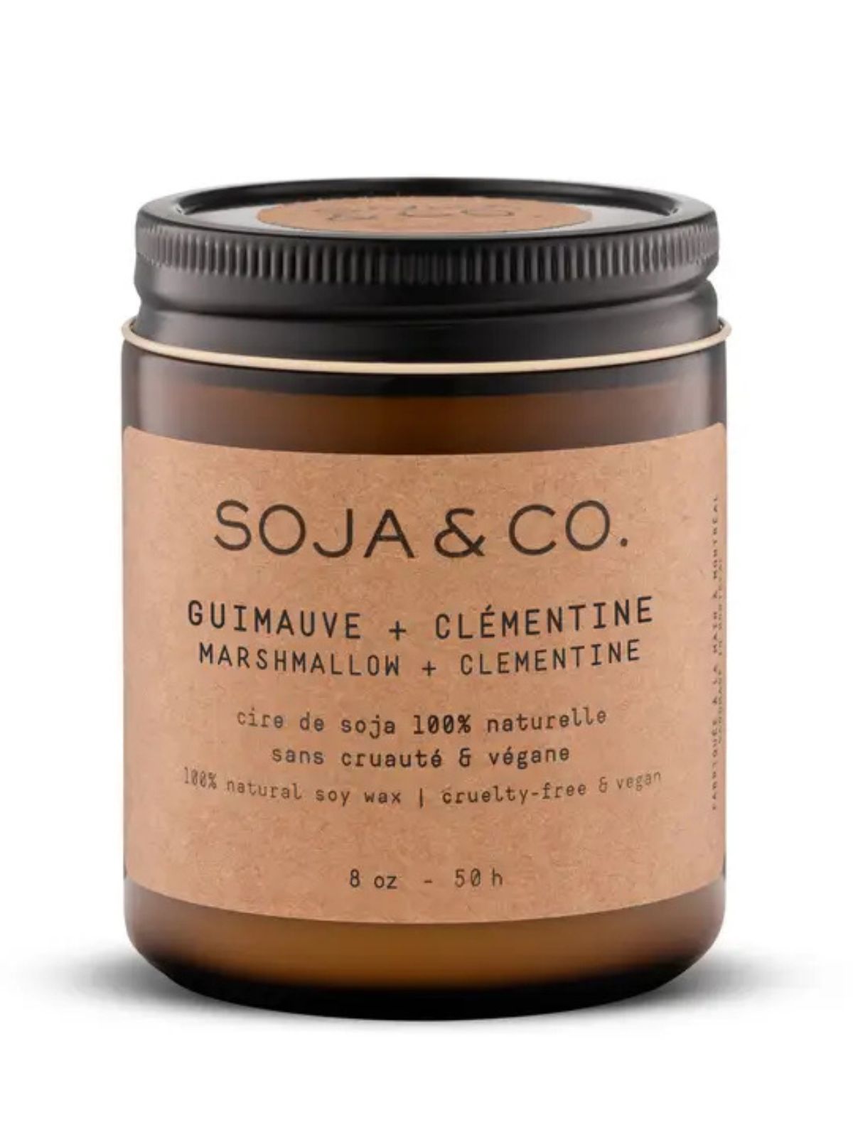Bougie en cire de soja Guimauve + Clémentine Soja & Co.