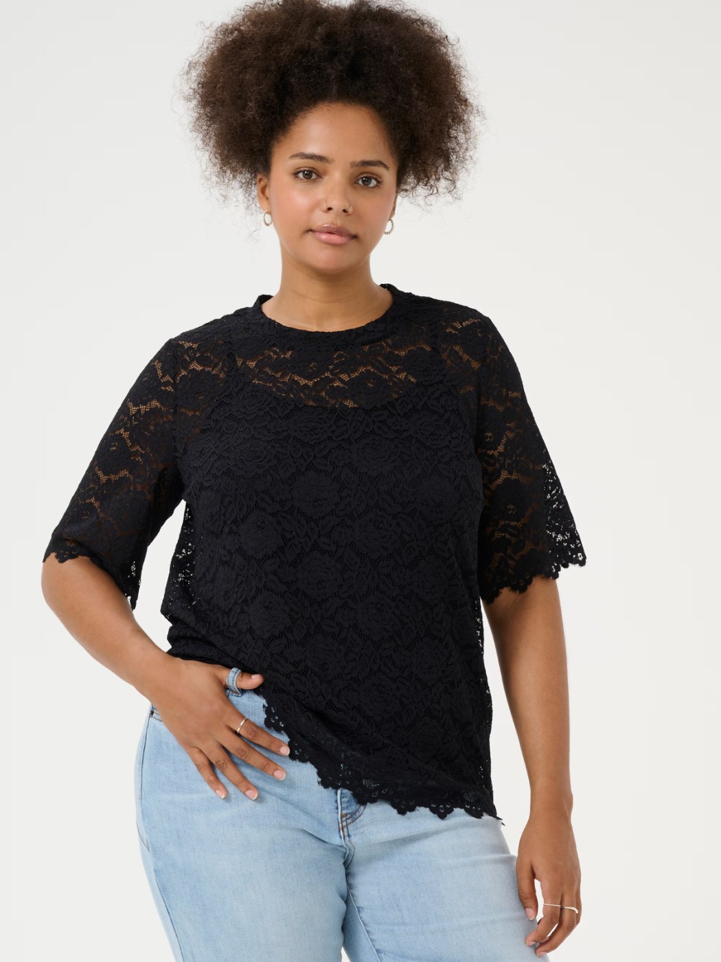 T-Shirt en dentelle KCjaida Kaffe Curve 10583068