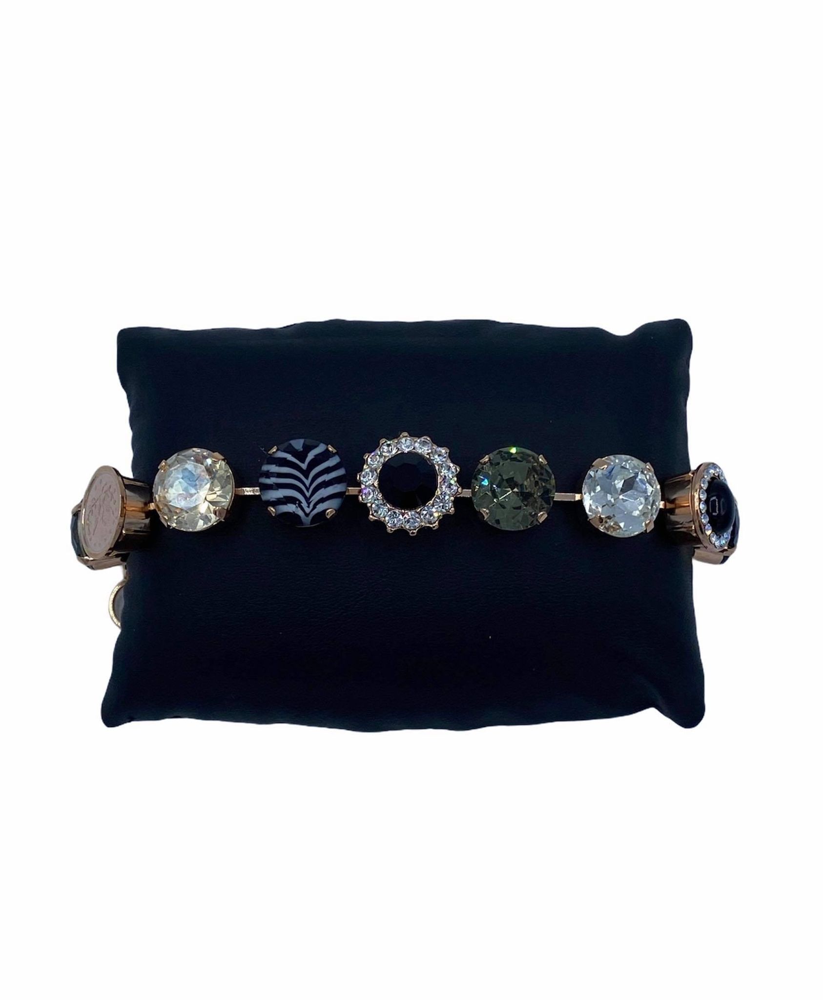 Bracelet Mariana B-4195/1 Pierres Noir/Clair/Gold 1908 RG