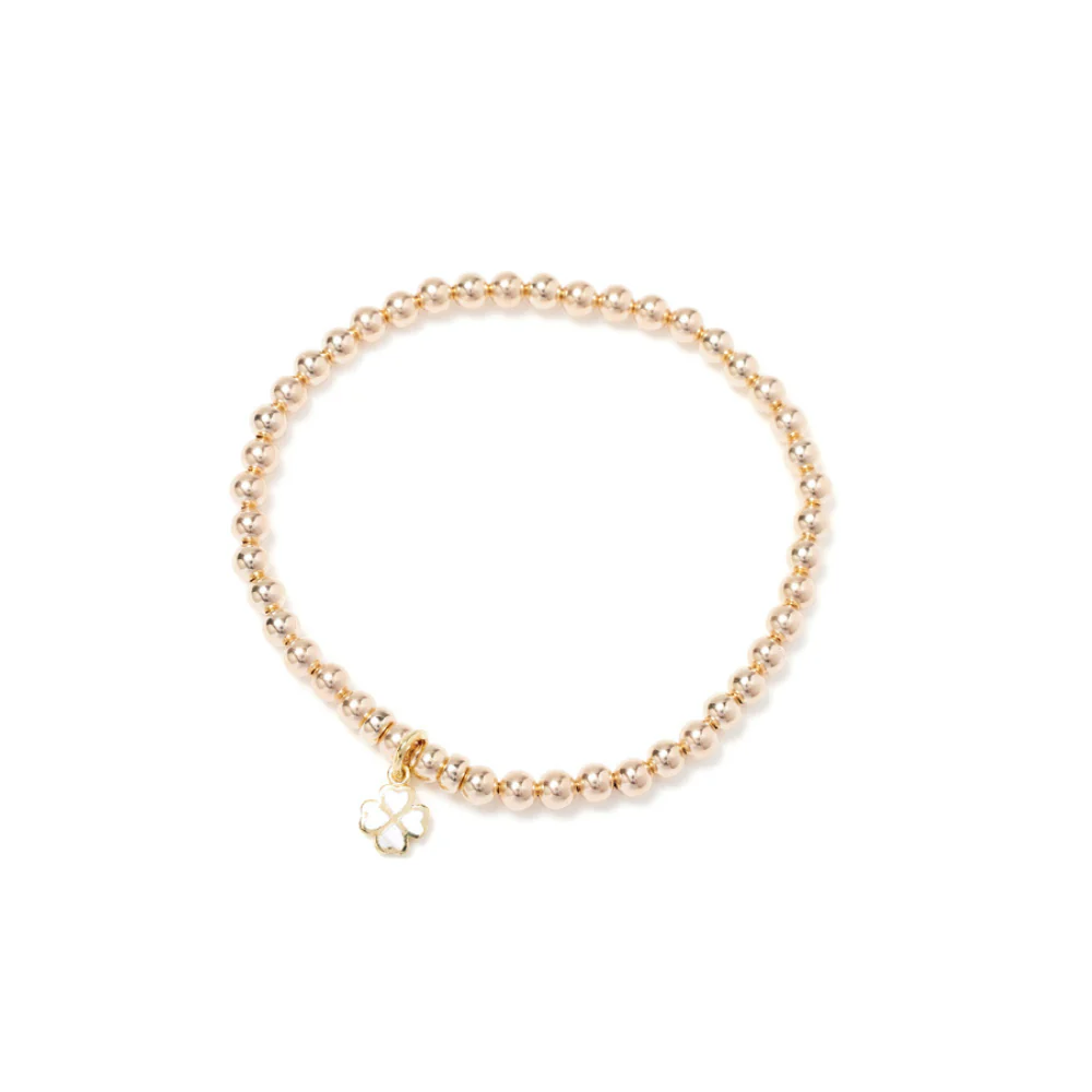 Bracelet Be Gifted 4mm Or Vermeil 14kt Breloque Trèfle beblue
