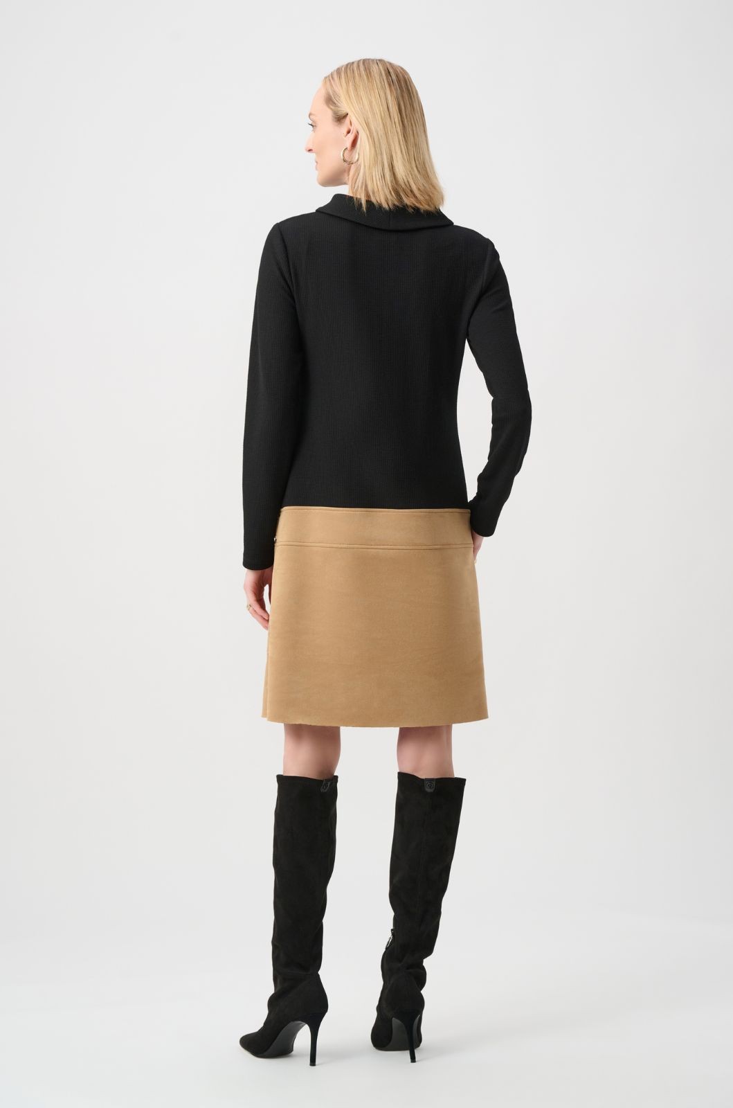 Robe en suédine avec haut en maille jacquard Joseph Ribkoff