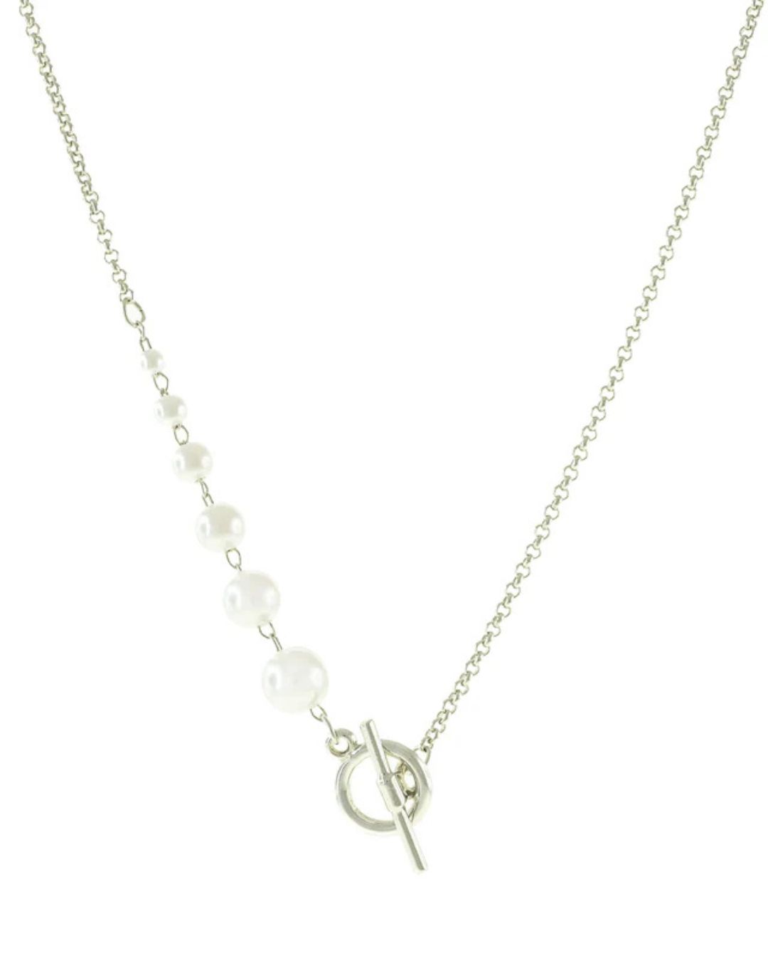 Collier avec rang de perle silver Jackie J YUY2307N