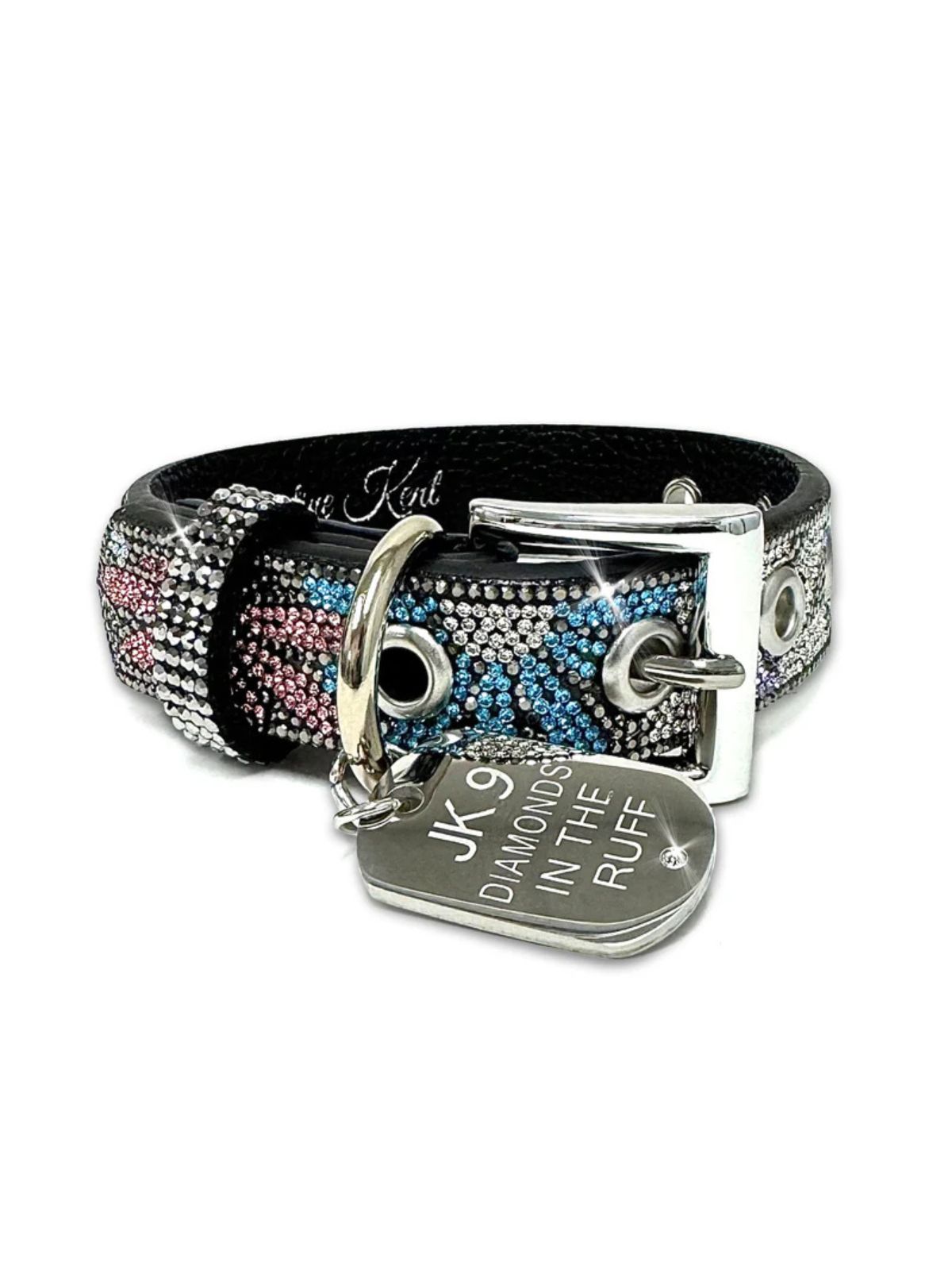 Collier pour chien Small Flower Power Diamonds in the Ruff hématite Jacqueline Kent