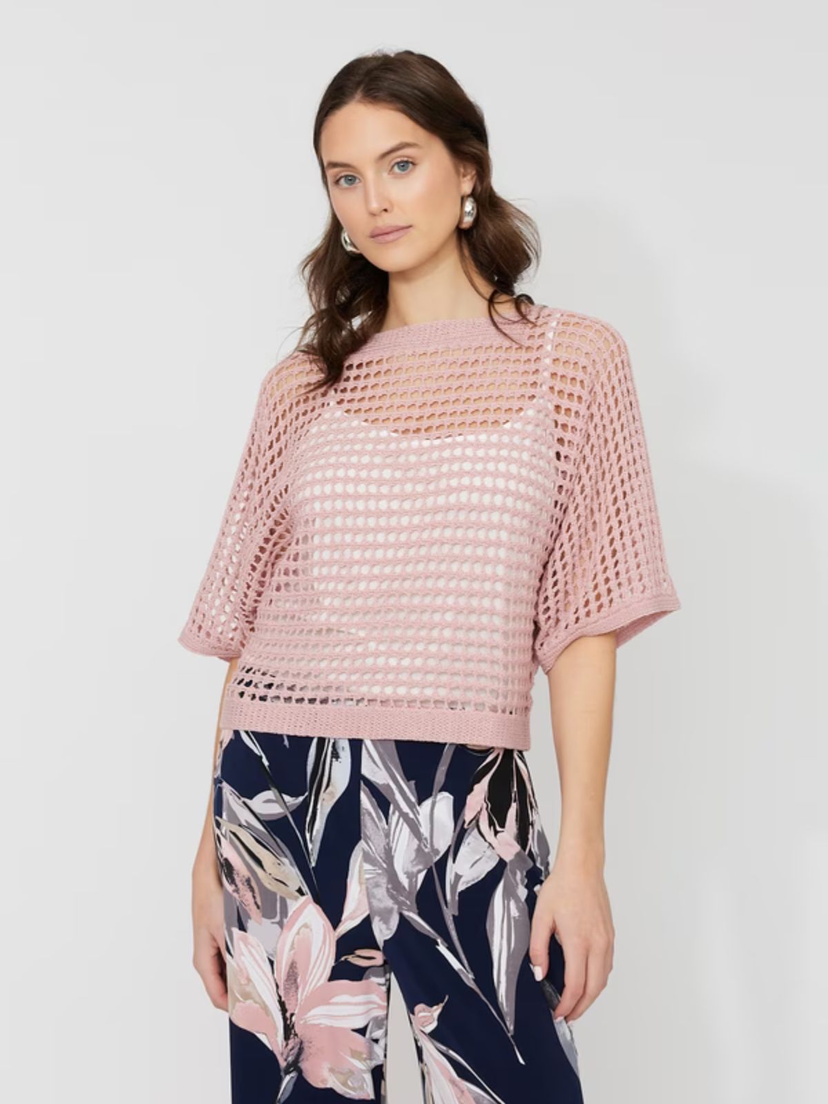 Chandail en tricot ajouré à manches larges Frank Lyman 