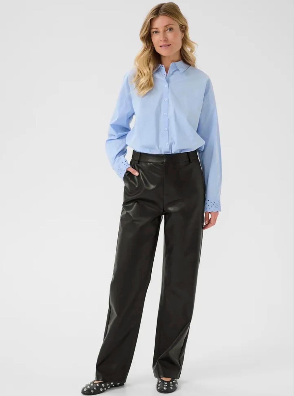 Pantalon en cuir CRPaloma Cream 10614241
