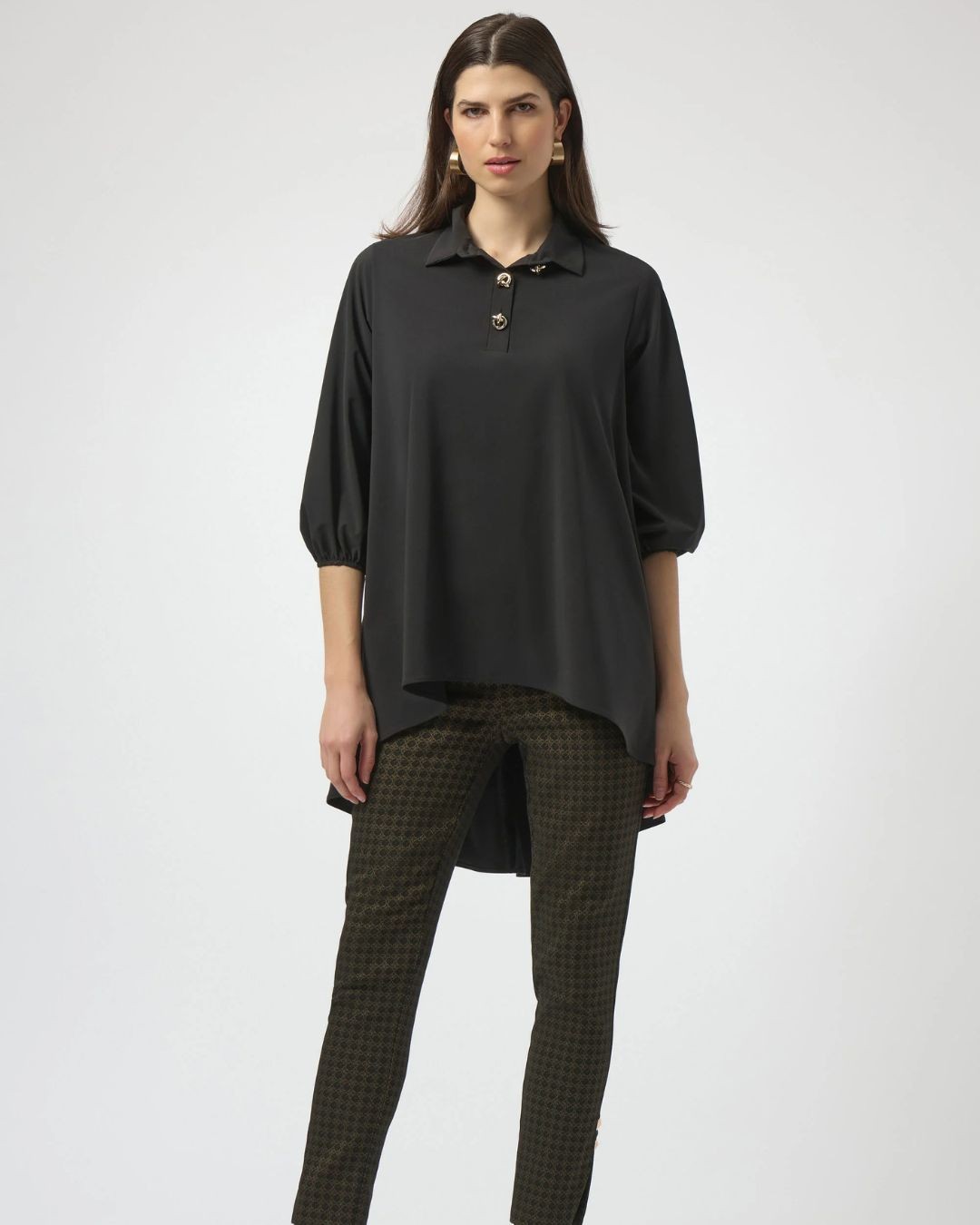 Tunique évasée asymétrique en popeline extensible Joseph Ribkoff 254066