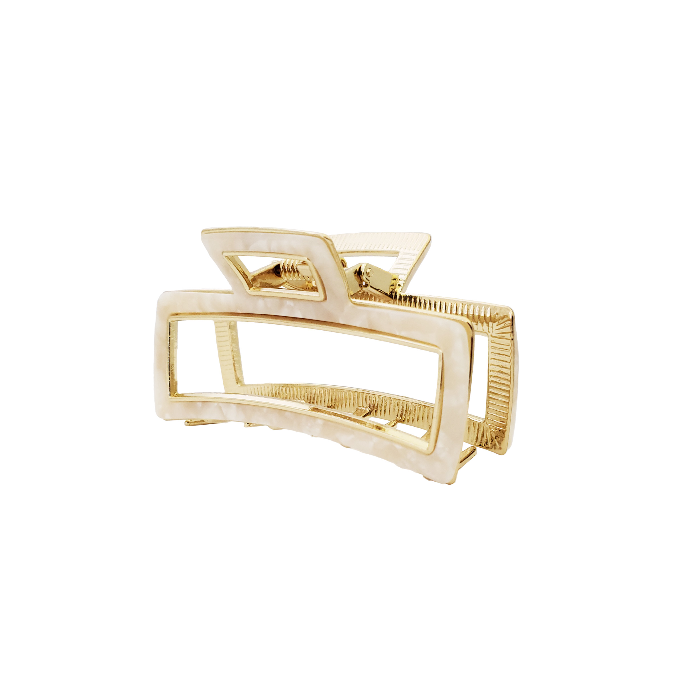 Pince à Cheveux en Métal avec Design en Résine Beige Jackie J PR11CBE