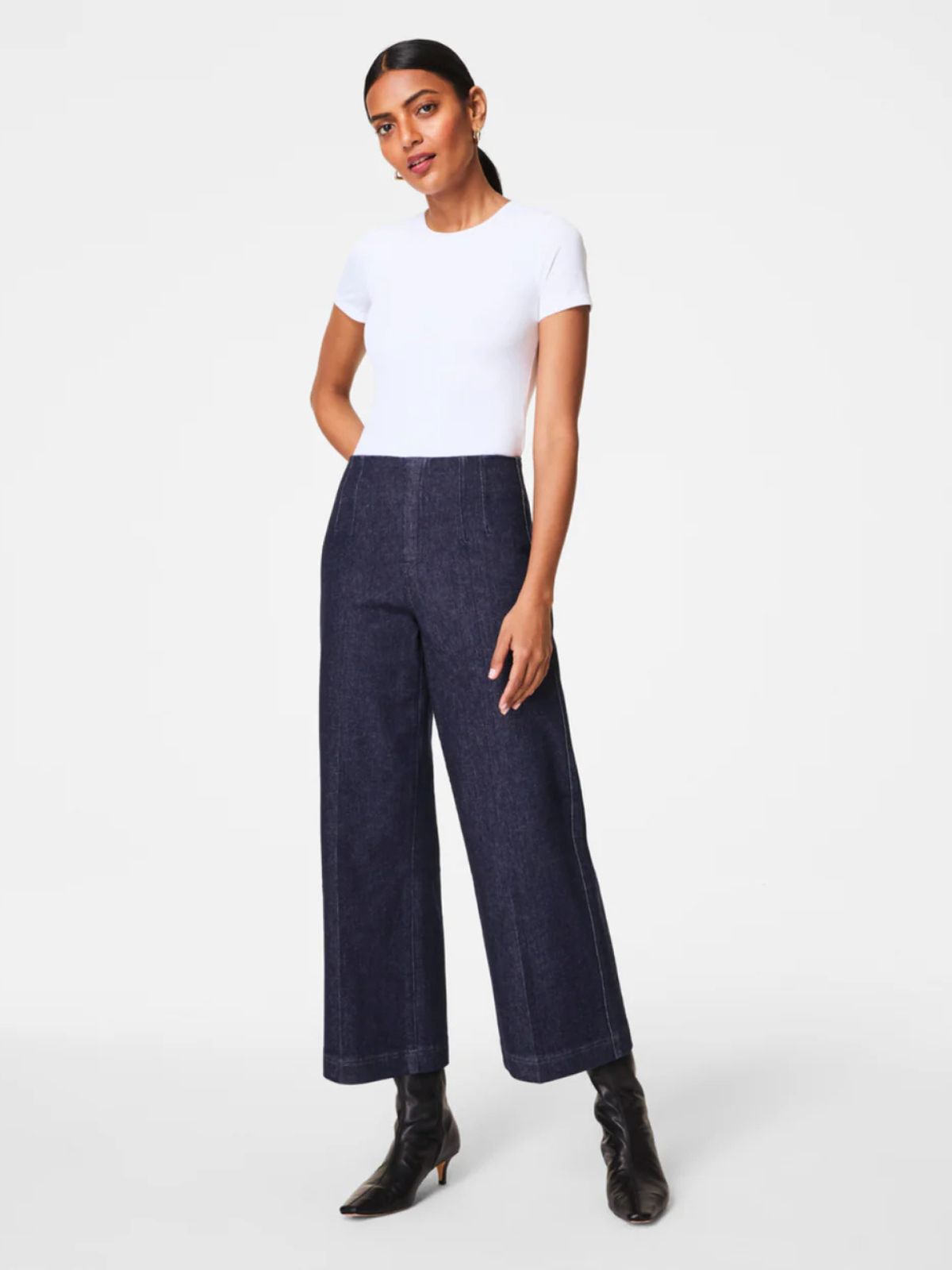 Jean Cropped à Jambe Large avec Taille Invisible Spanx 20808R