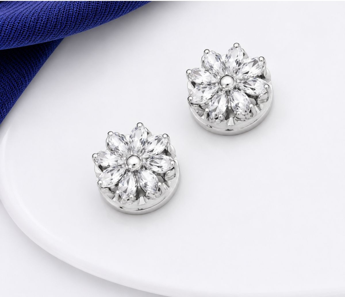 Couvre-boutons Fleur avec Cristaux