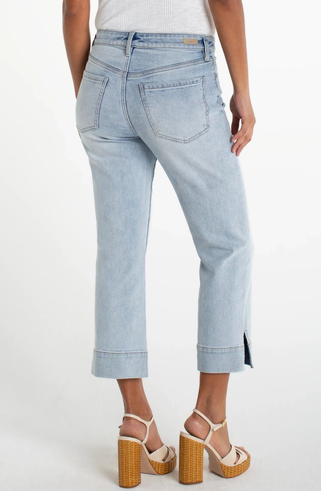 Jean droit court Kennedy avec ourlet large et fente Liverpool 