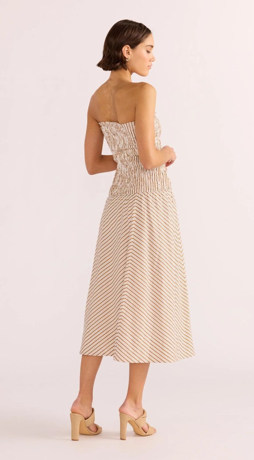 Robe Midi Bandeau Shirred Artemis Mink Pink MG2501556