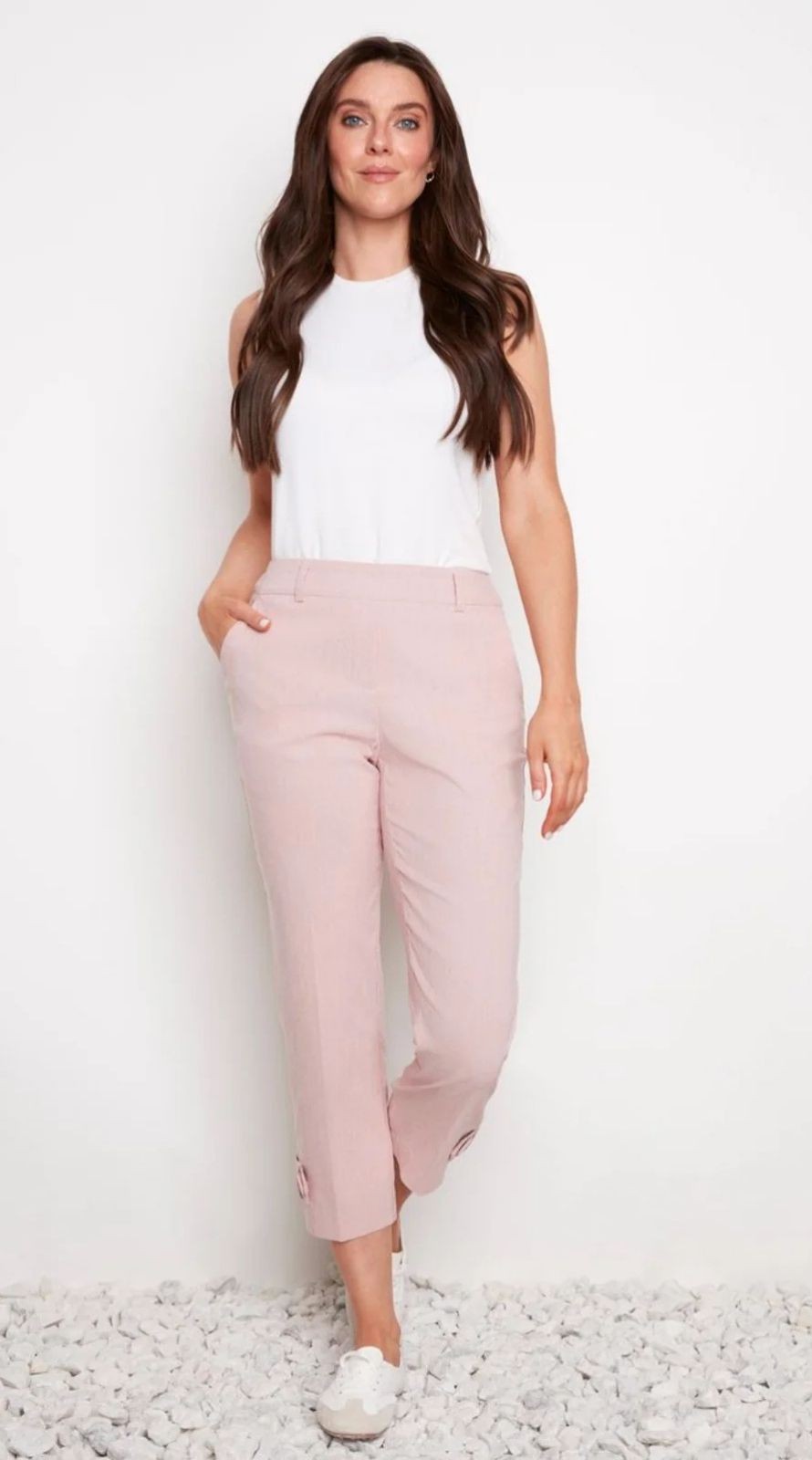 Pantalon rayé avec bouton à la jambe Up! 