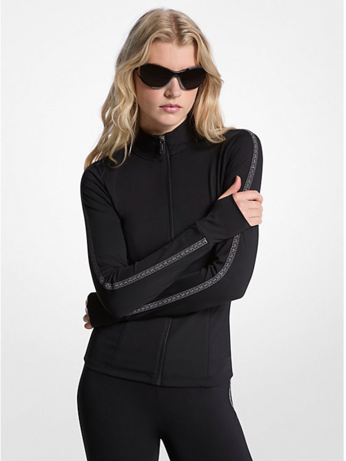 Veste en nylon extensible à bande logo Michael Kors 
