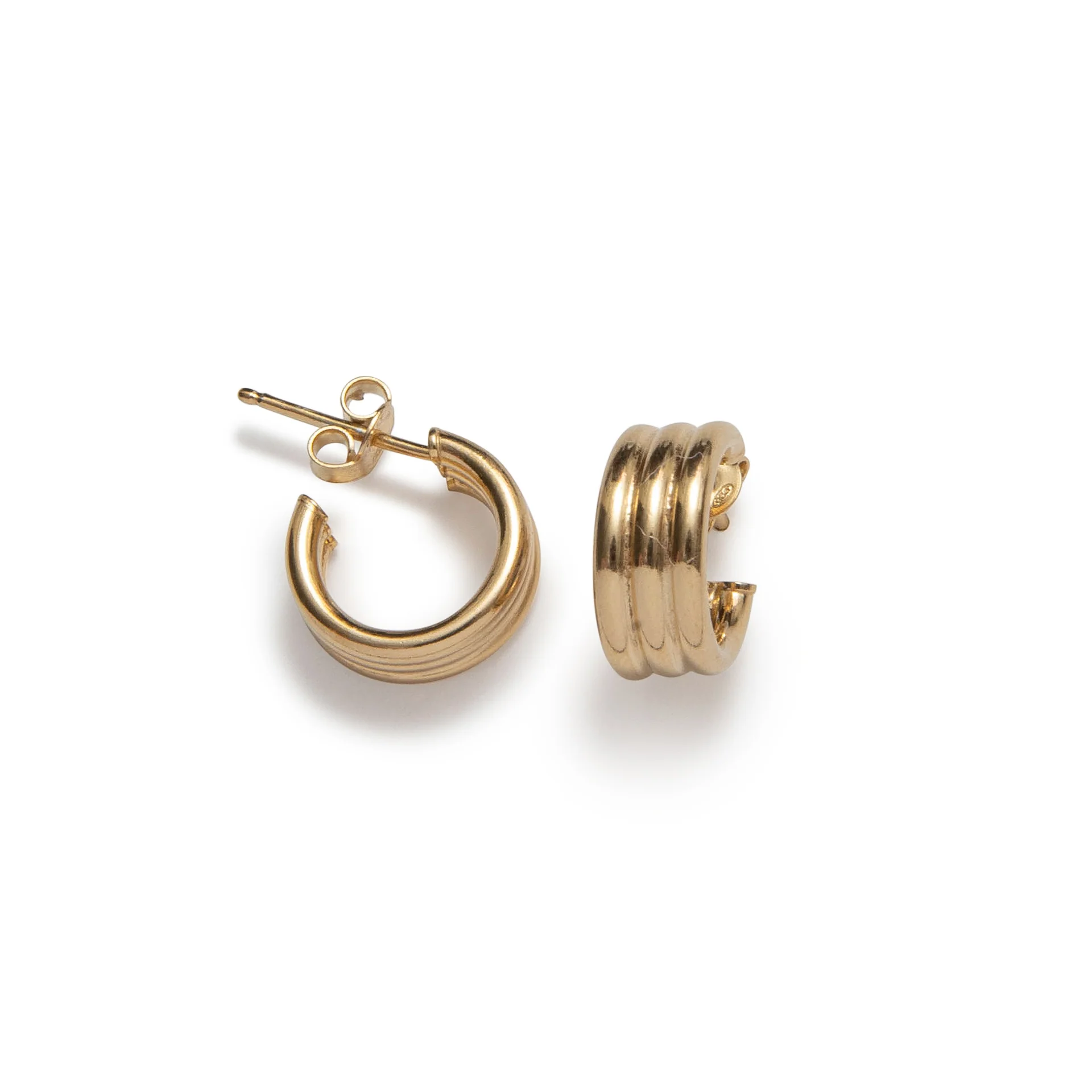 Boucles d'oreilles Triple tube hoop 2mm beblue BO1585-GLD